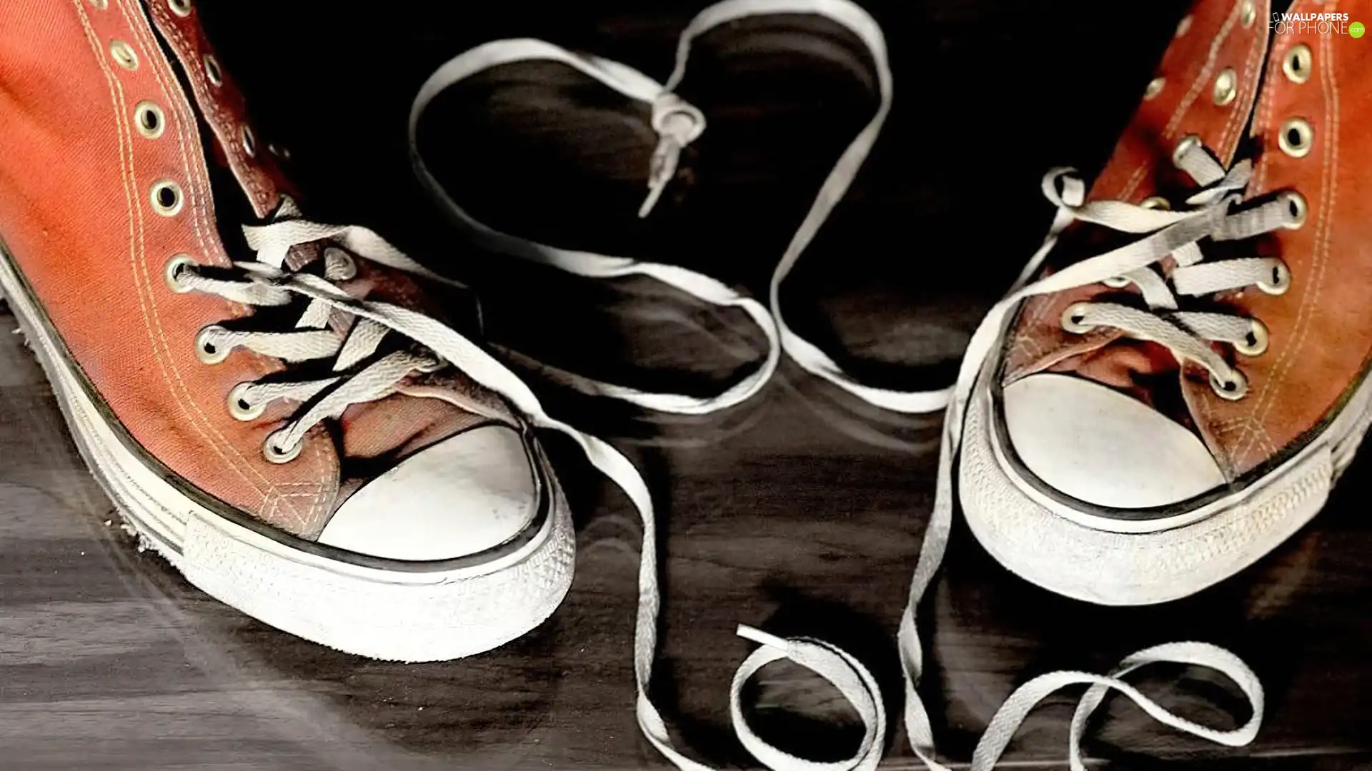 Heart, sneakers, laces