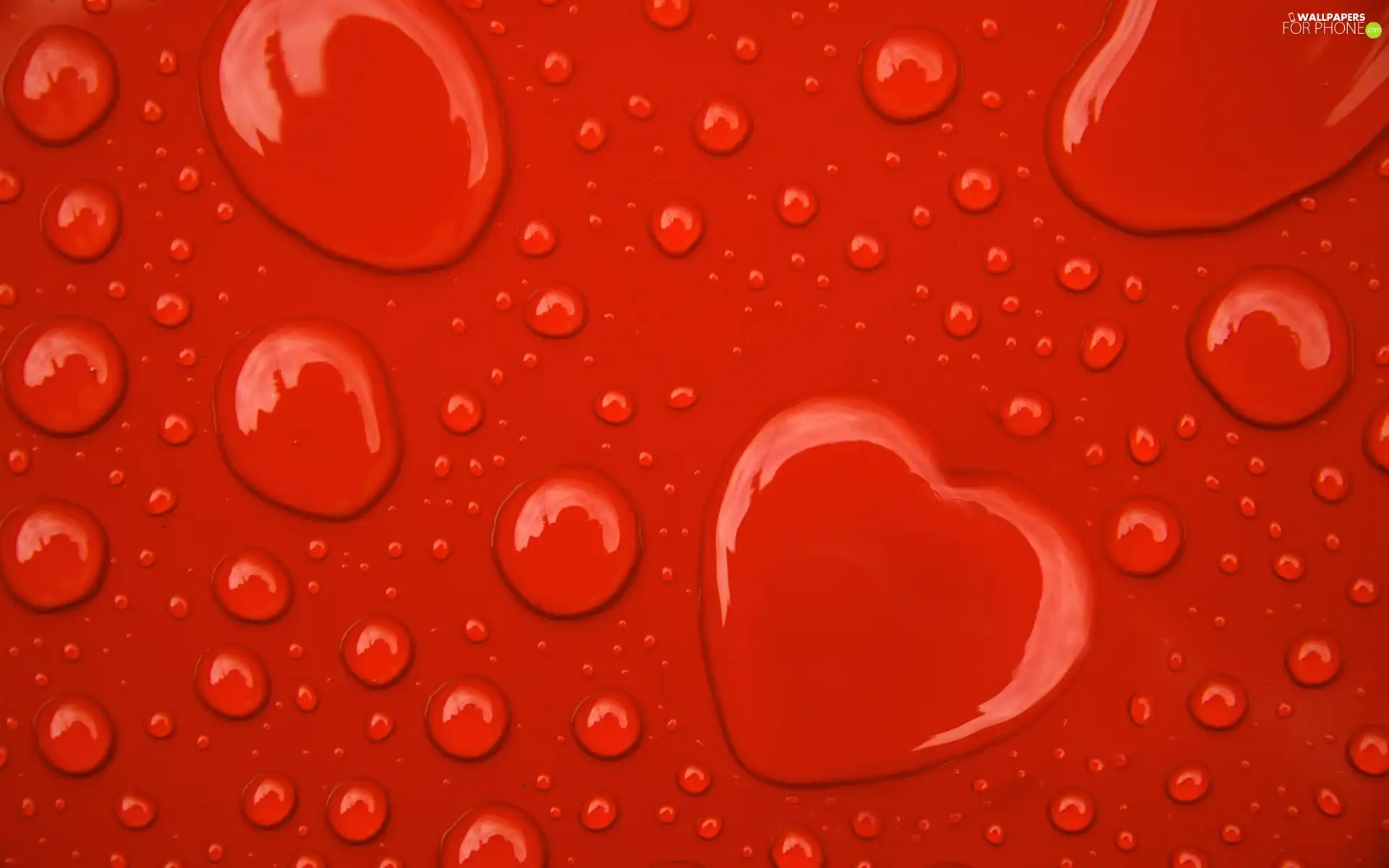 Heart, drops, water