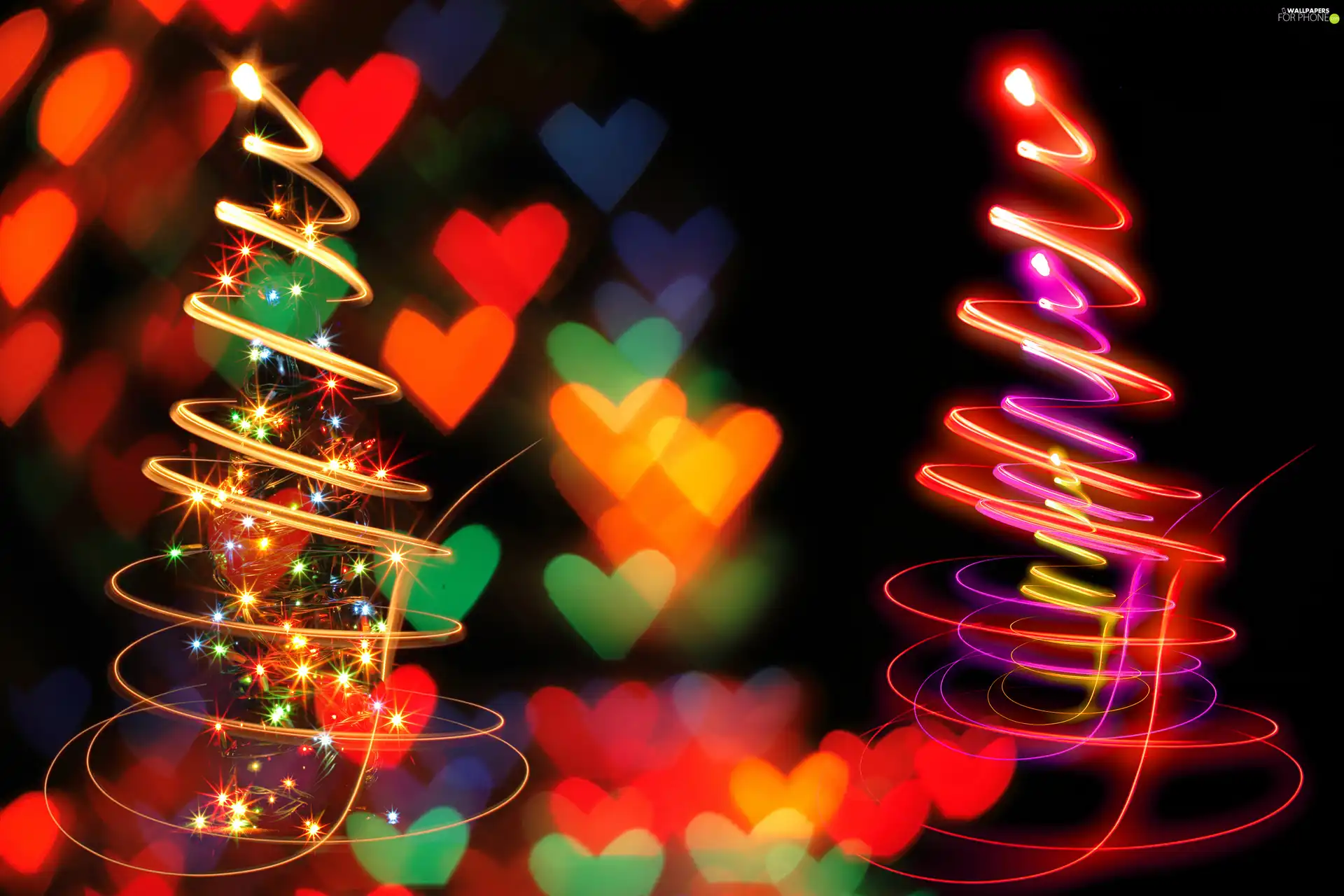 abstraction, Stars, hearts, Christmas