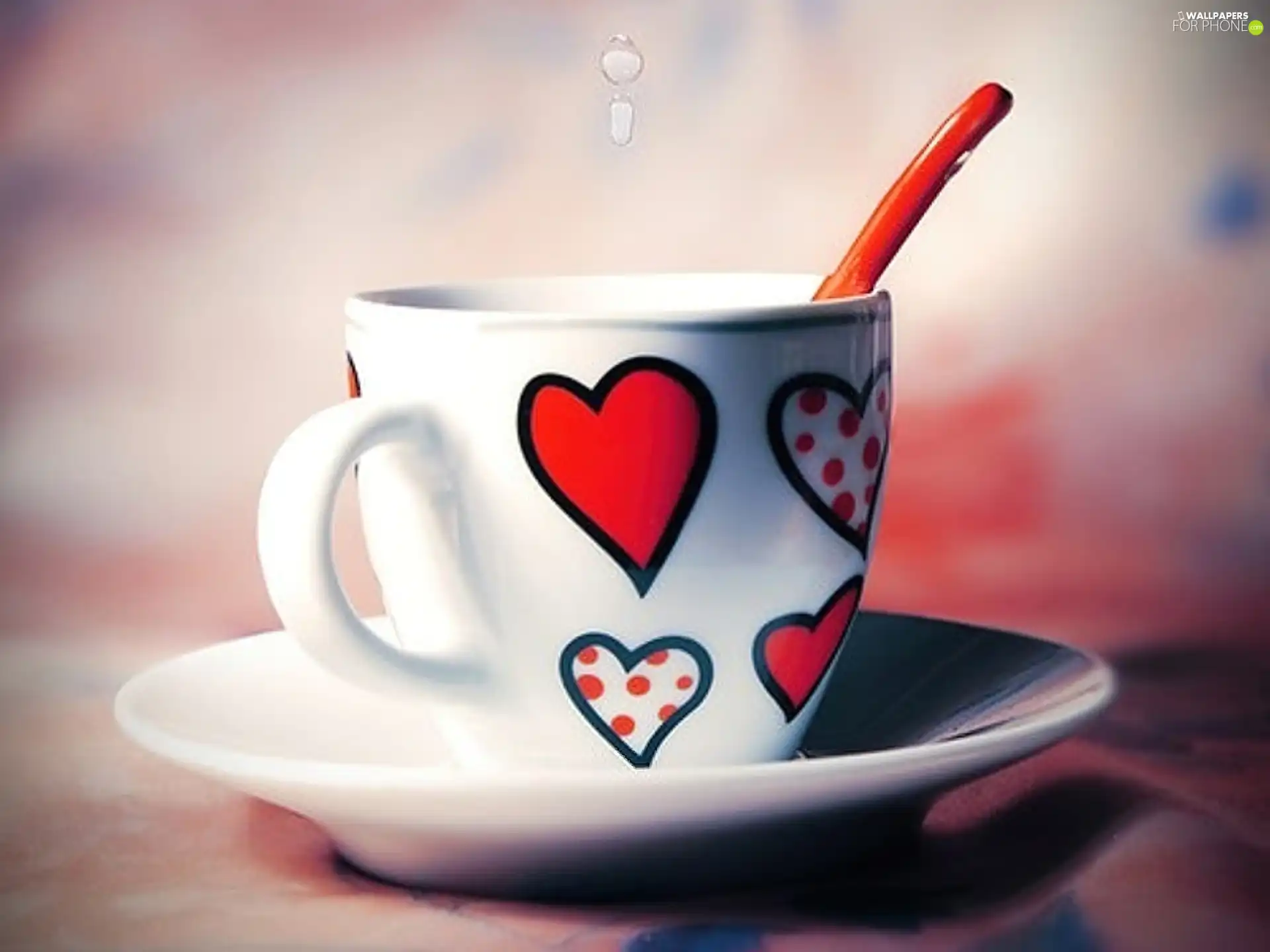 cup, hearts