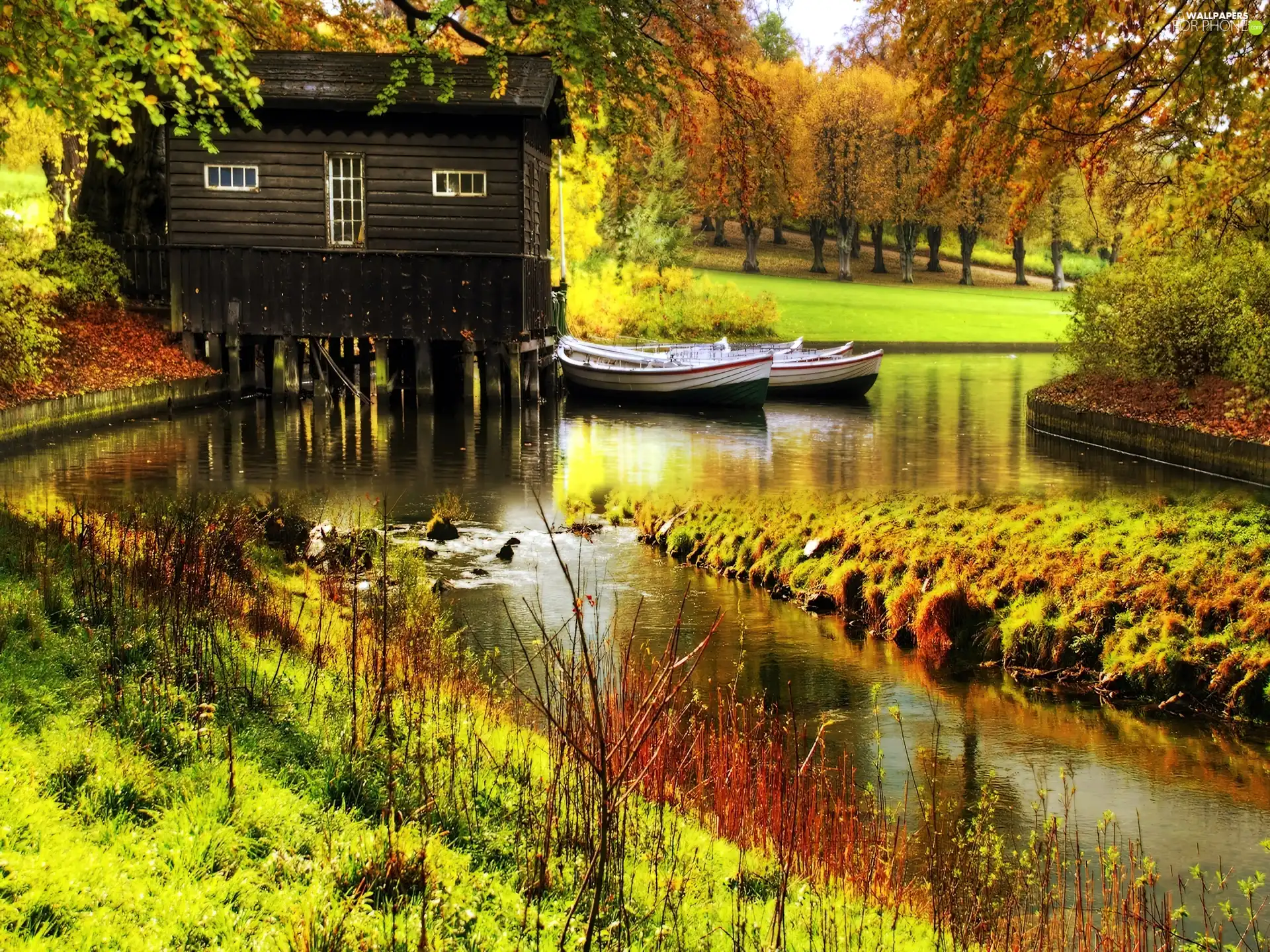 Home, boats, trees, viewes, River