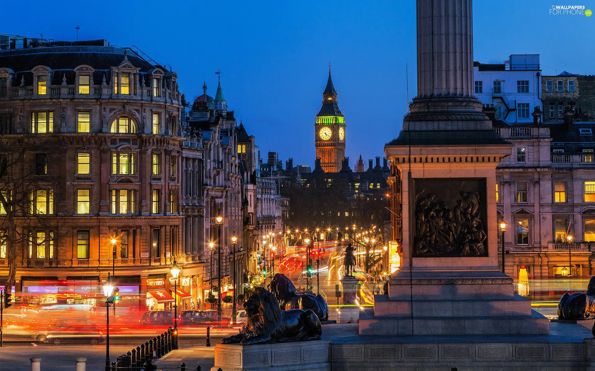 Houses, Big Ben, Monument, Night, Street, London