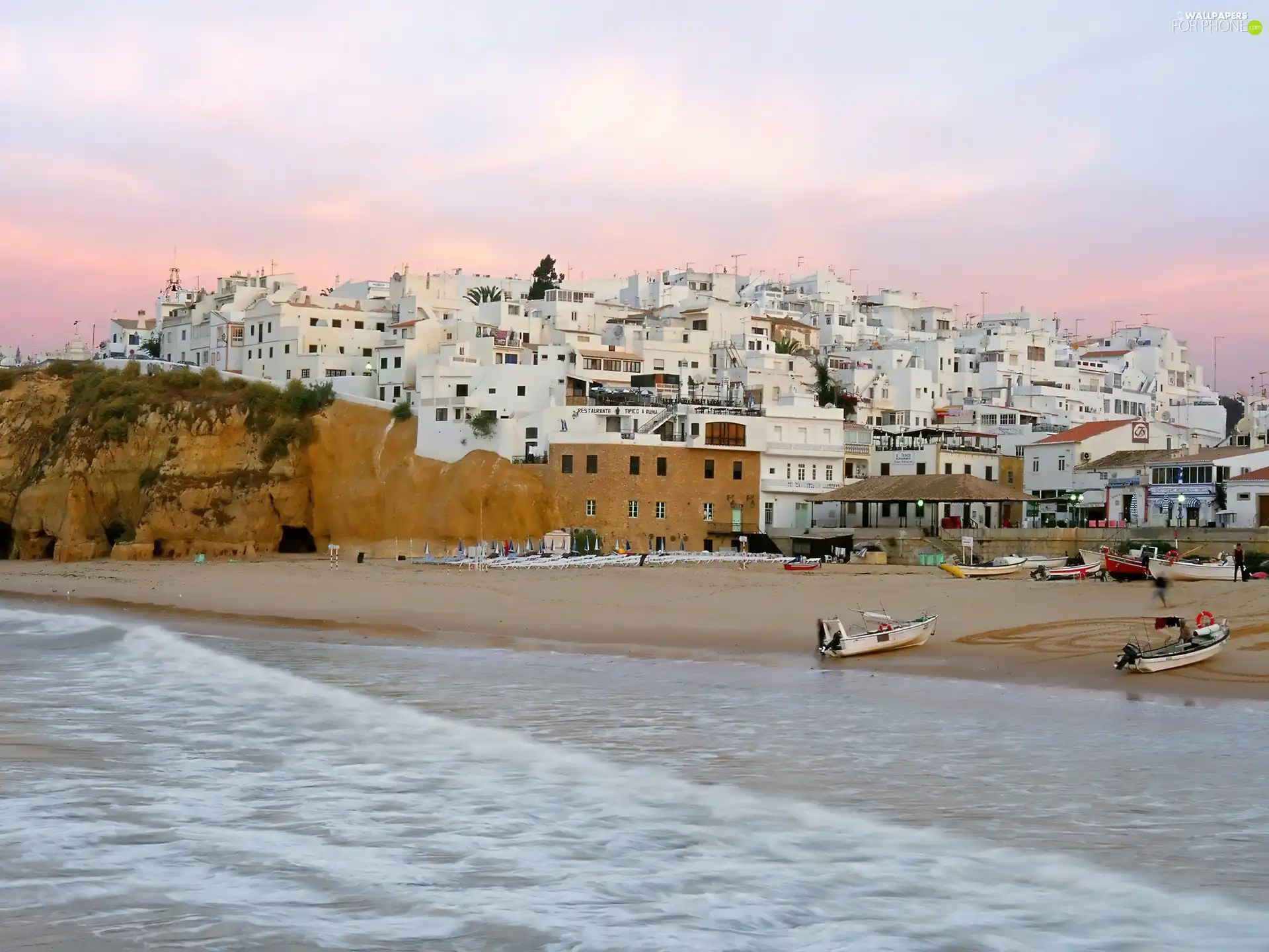 Portugal, sea, Houses, Albufeira