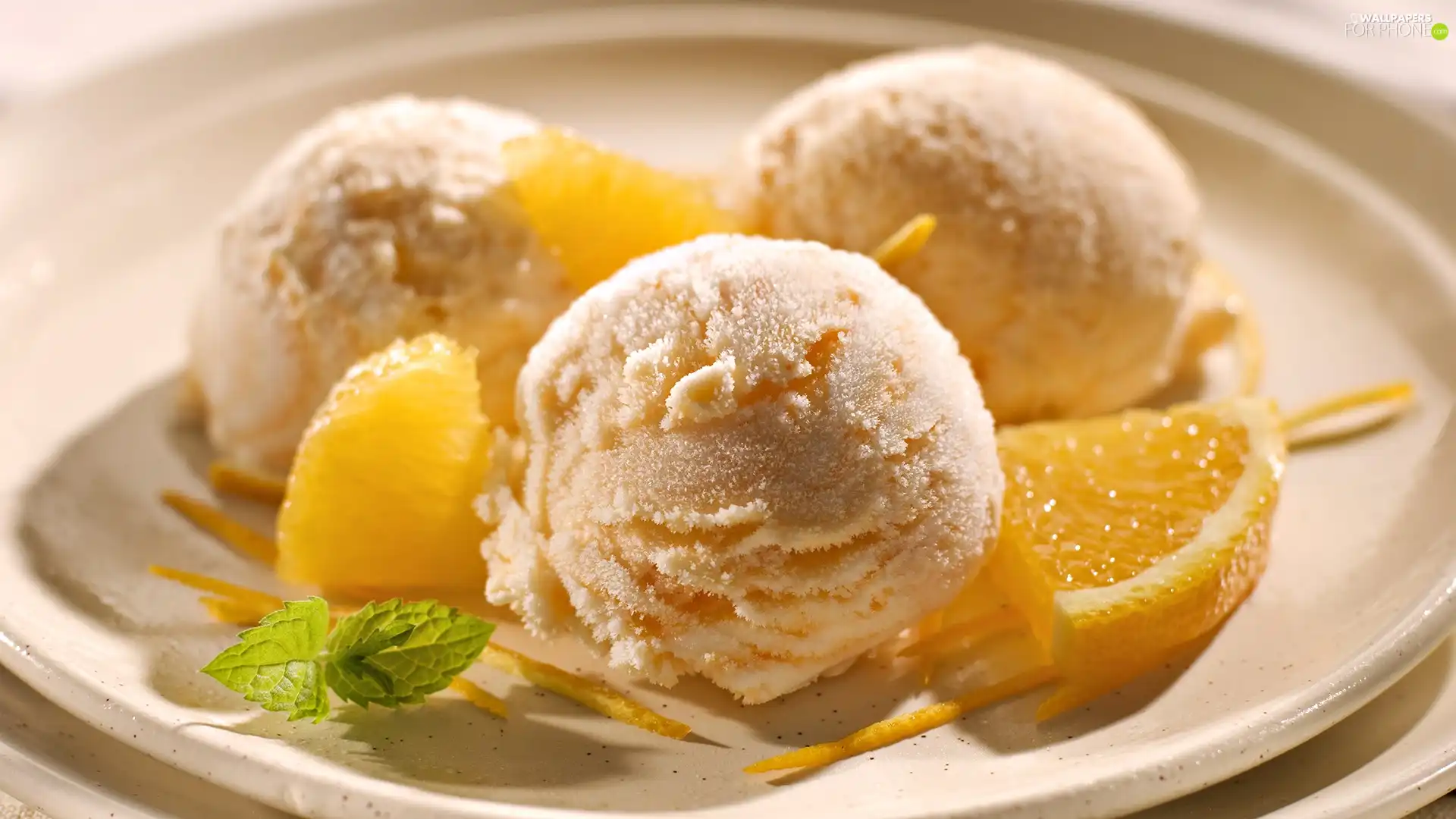 ice cream, fruit
