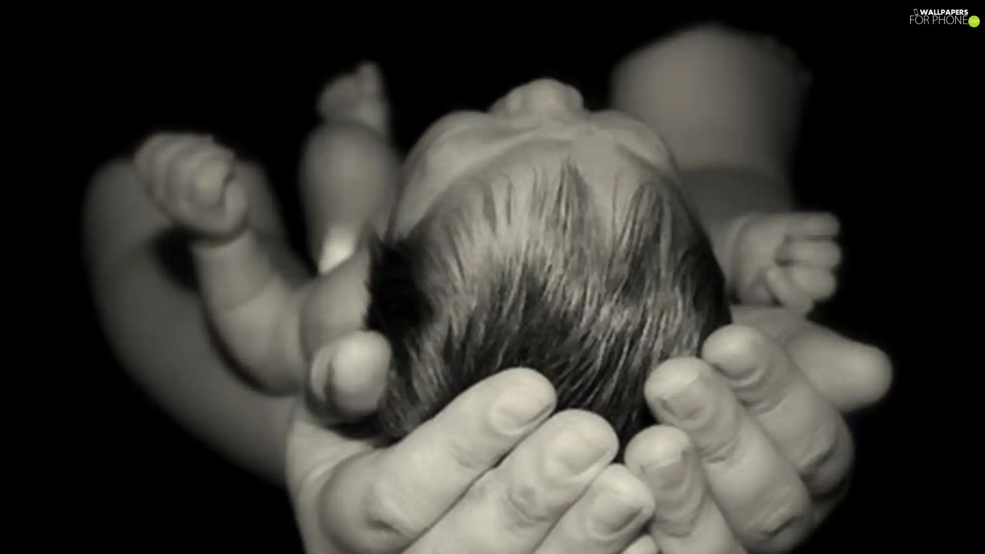 infant, men, hands