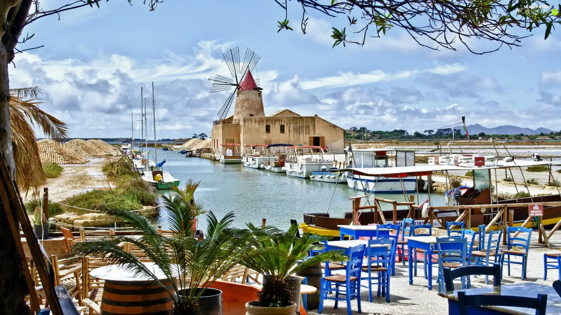 Windmill, Sicilia, Italy, Restaurant