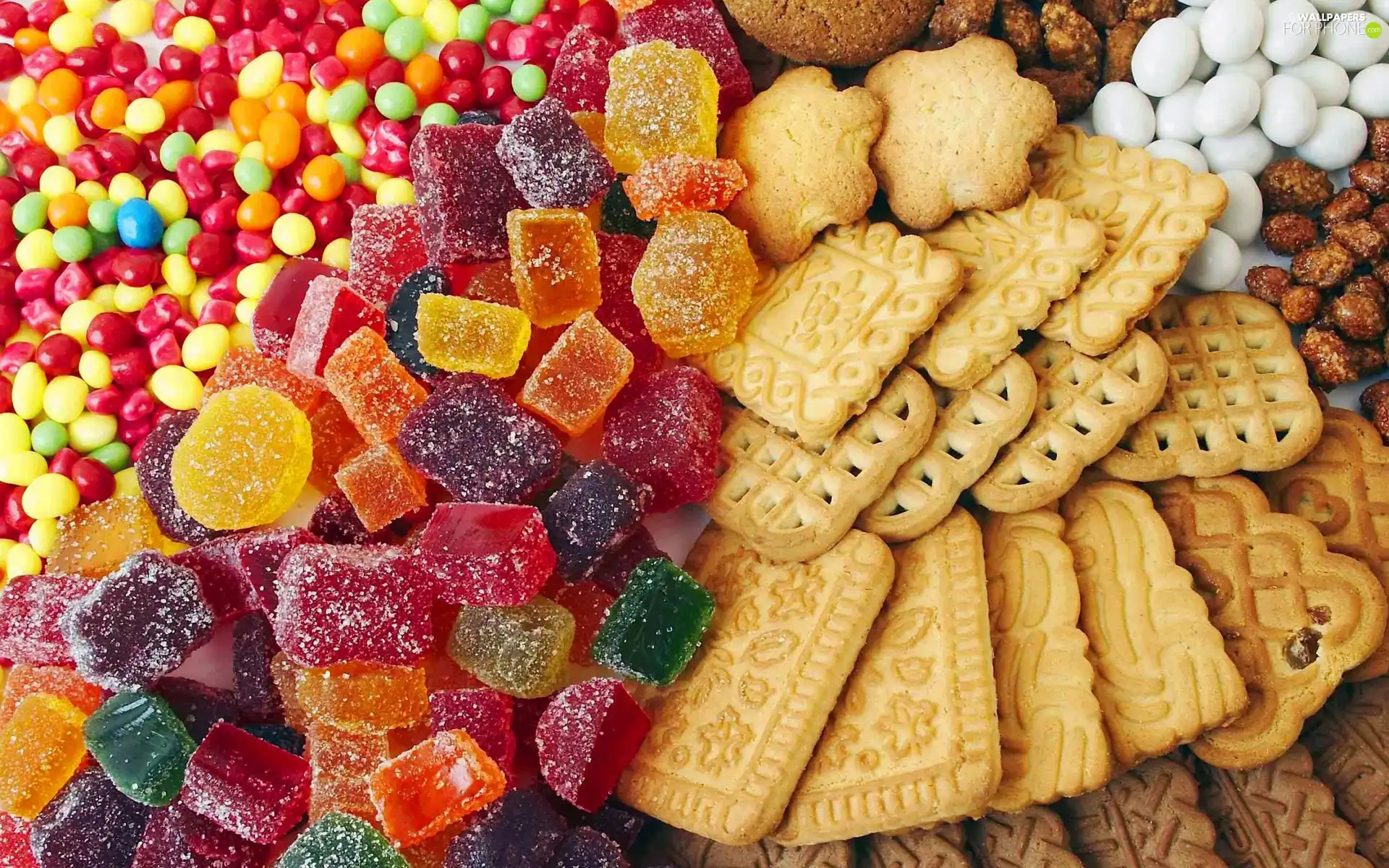 jelly, cookies, pills