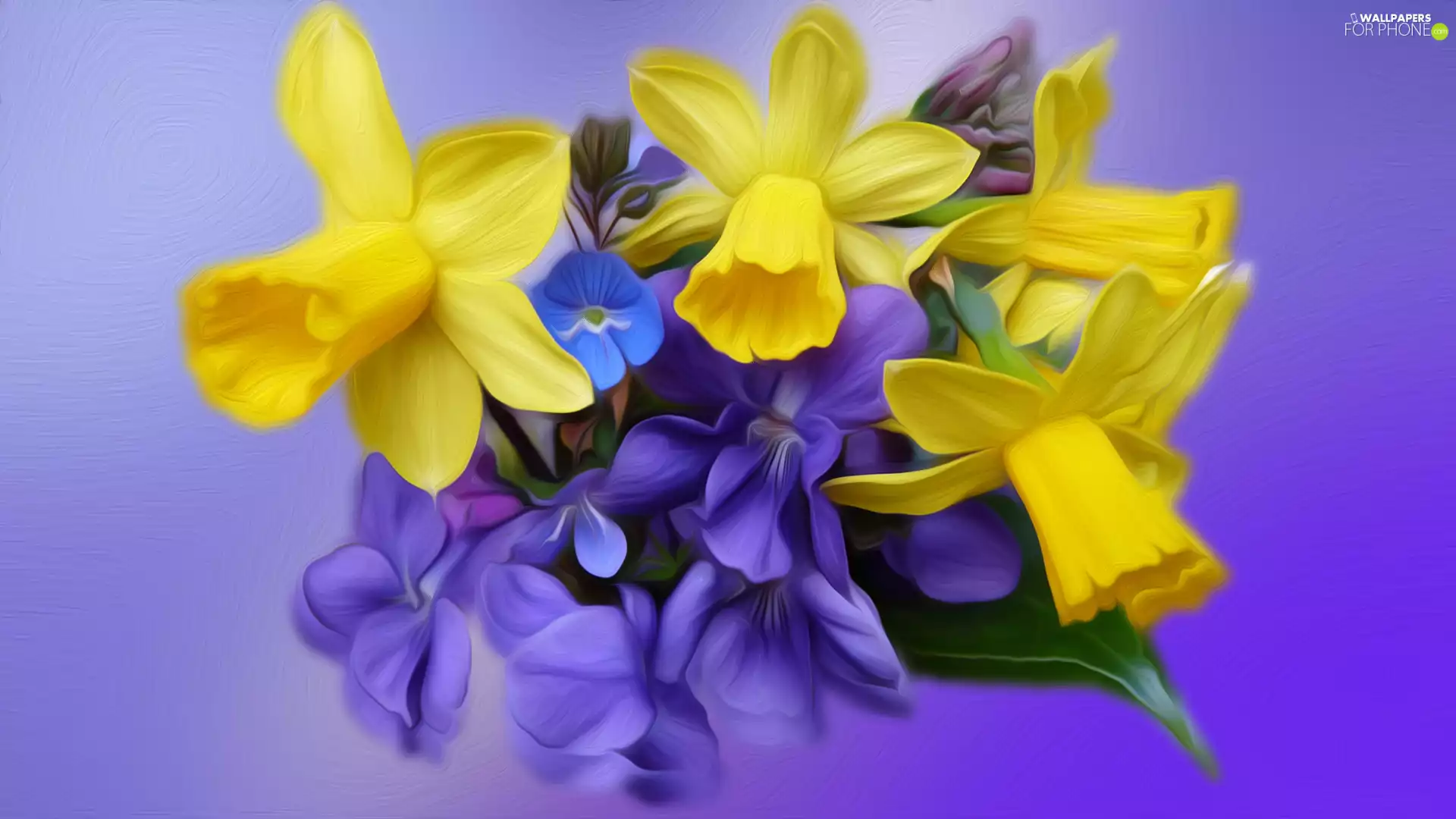 Jonquil, Blue, Flowers