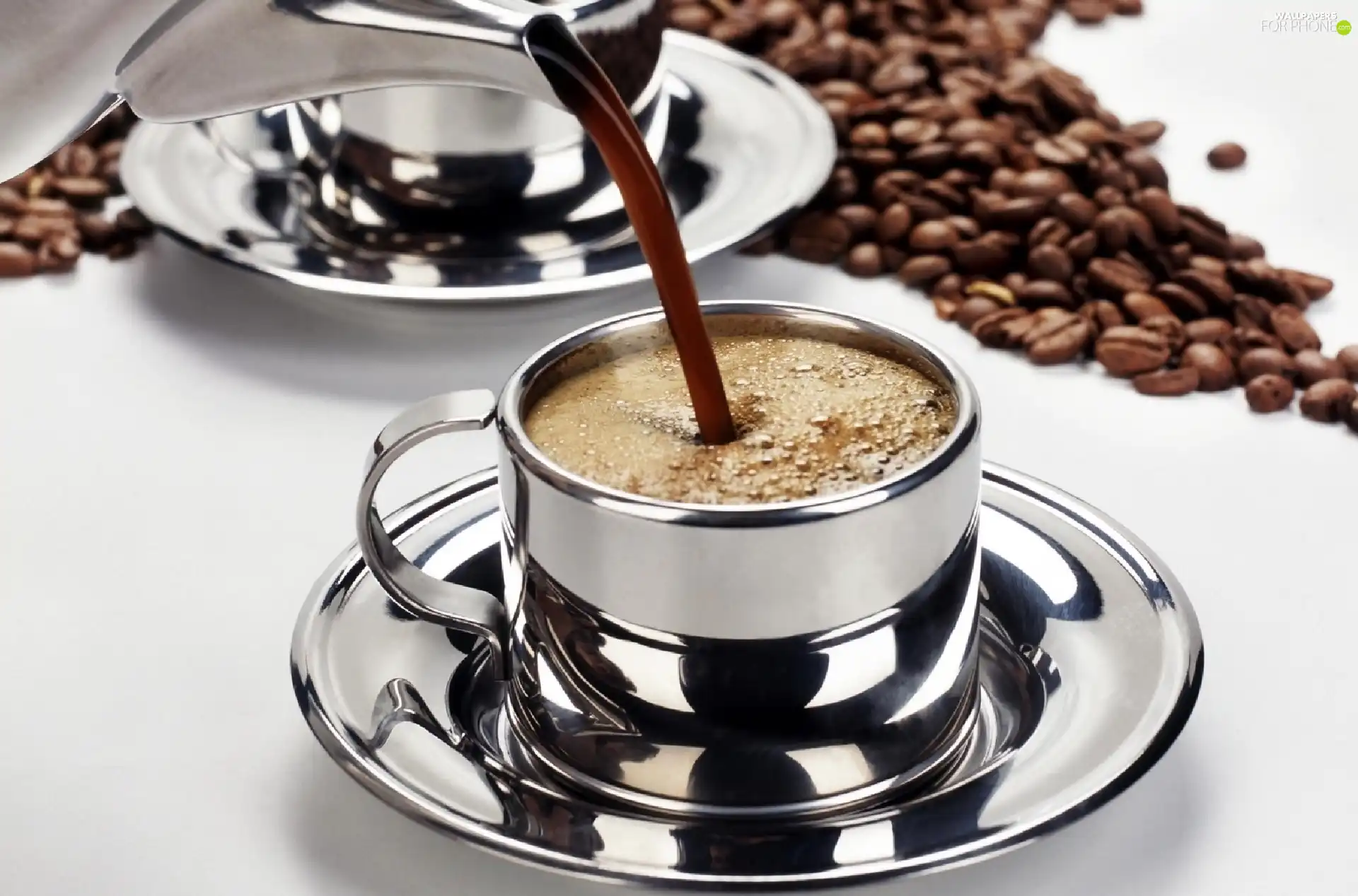 grains, cups, jug, coffee