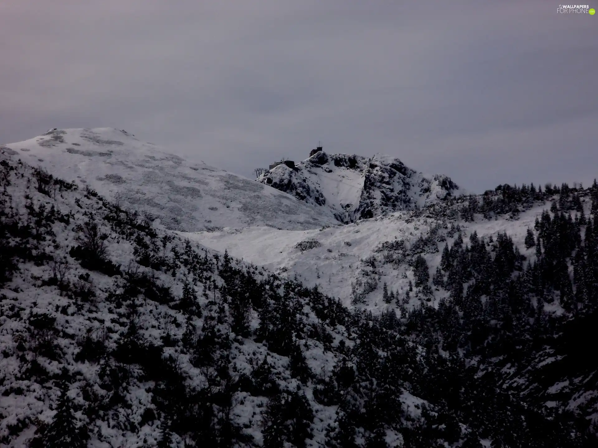 Kasprowy, Peak, winter, Tatras, Mountains