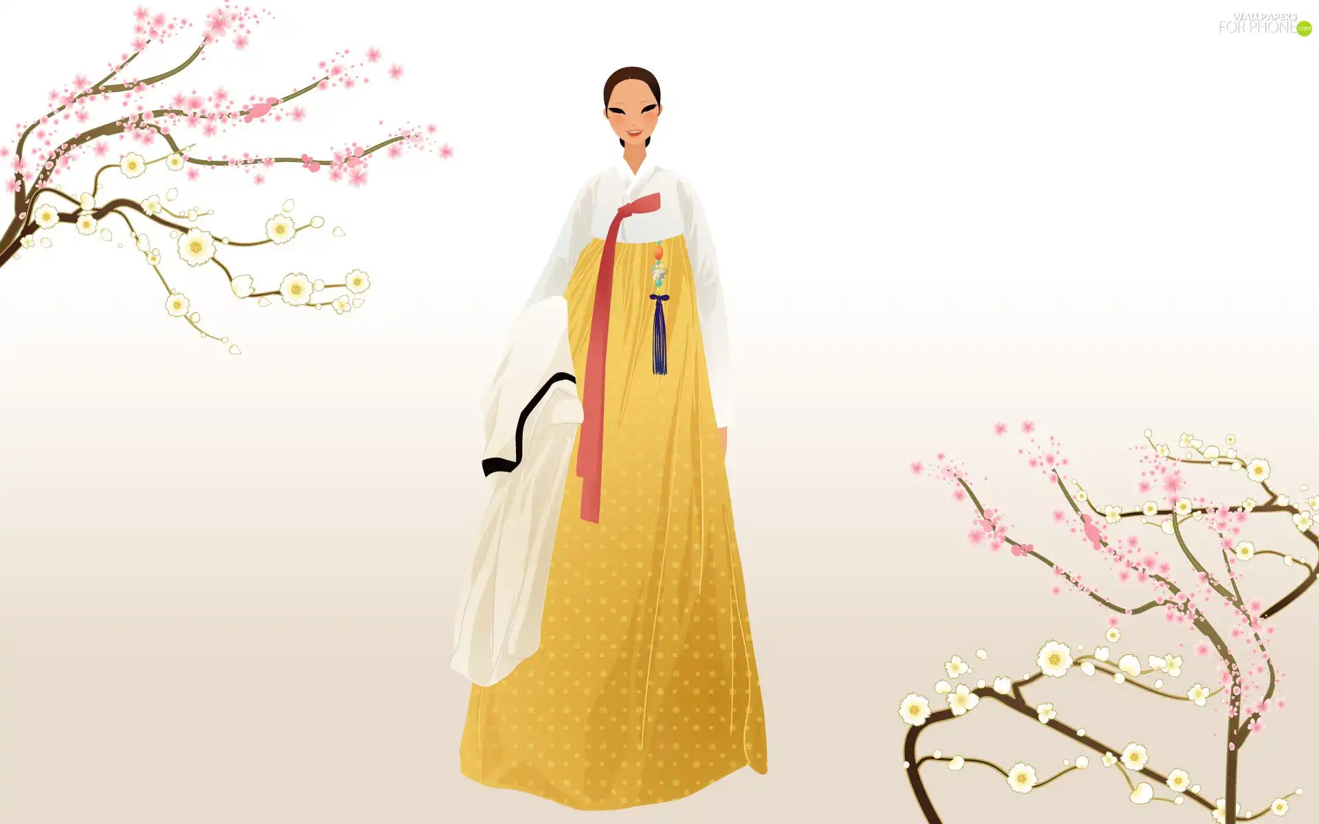kimono, Japanese, Twigs