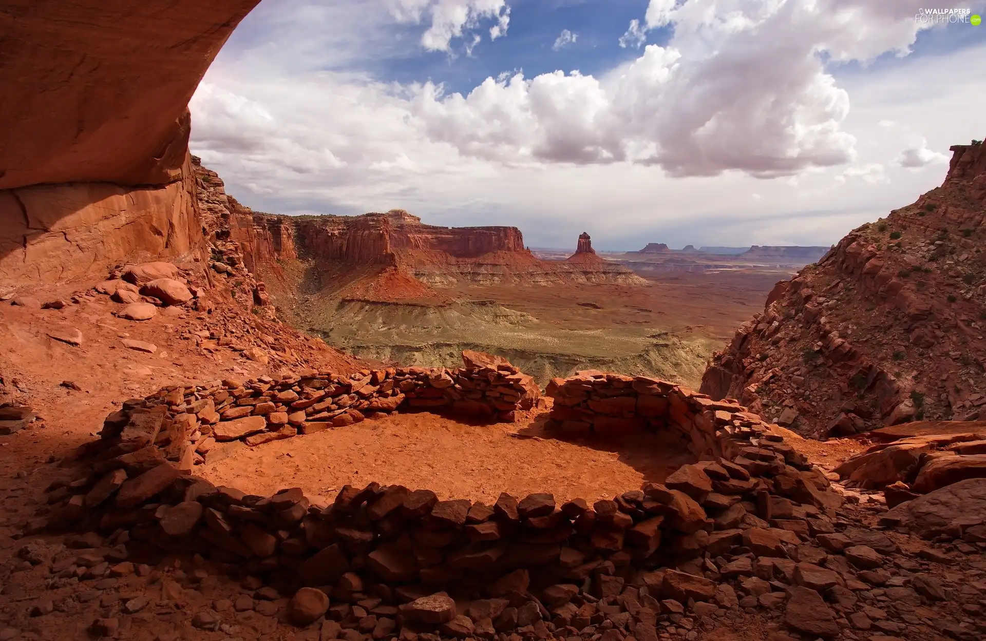 Canyonlands National Park, The United States, canyon, rocks, False Kiva, Utah State