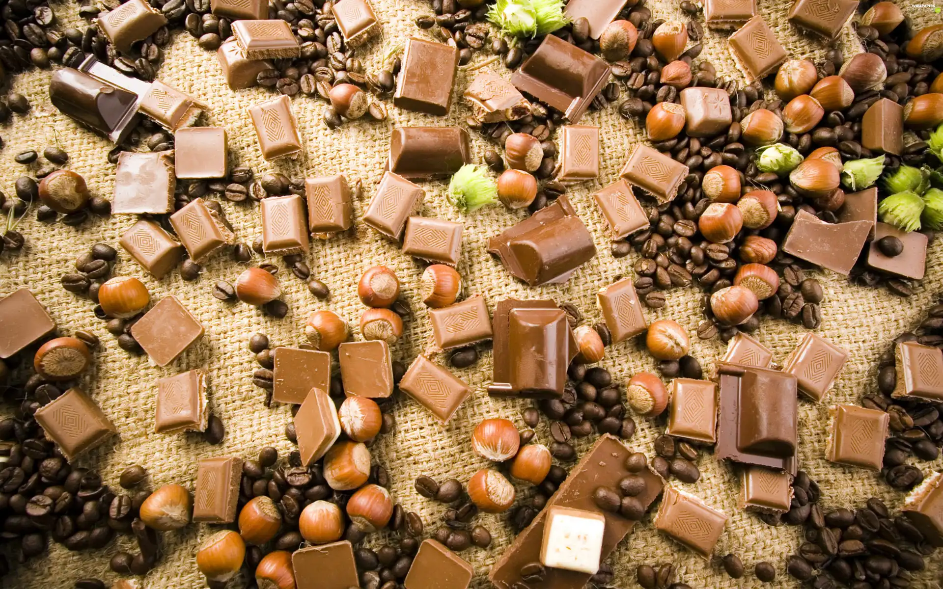 coffee, chocolate, knuckle, nuts