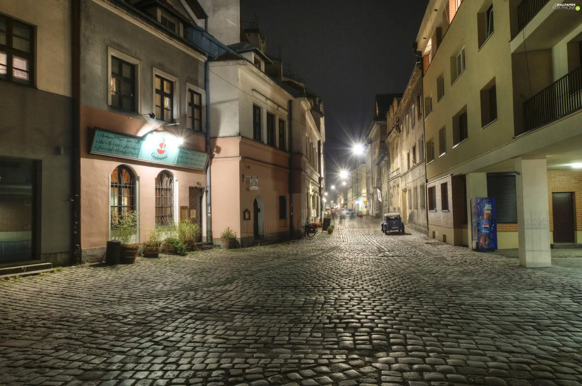 Kraków, Poland, Street, night, buildings