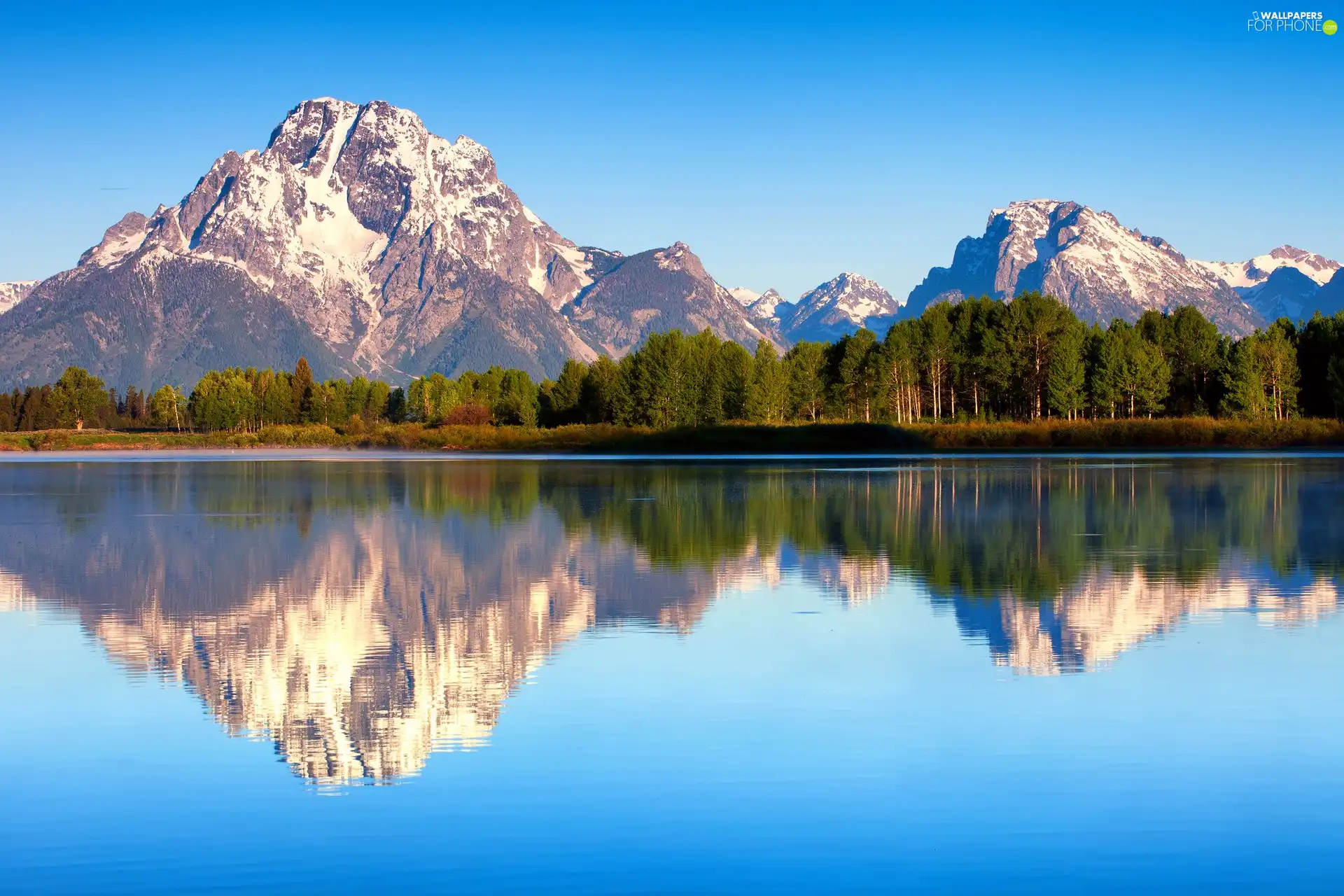 lake, Mountains, forest