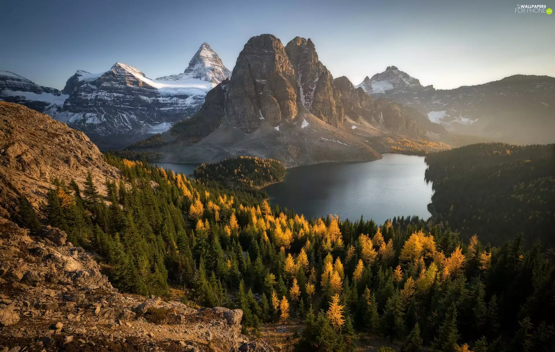 Mount Assiniboine Provincial Park, Mount Assiniboine, autumn, Cerulean Lake, Mountains, British Columbia, Canada, lakes