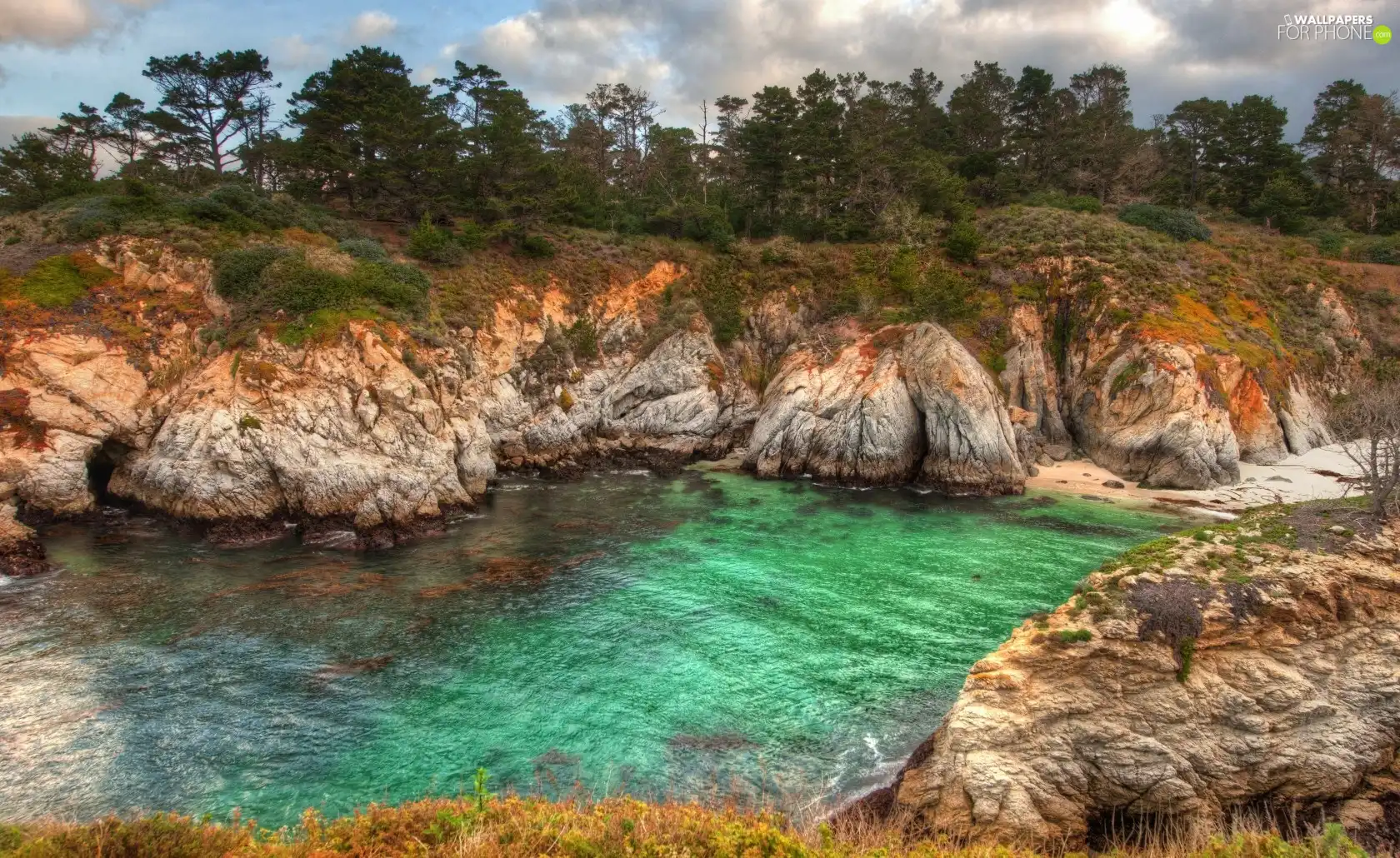 lake, rocks, turquoise