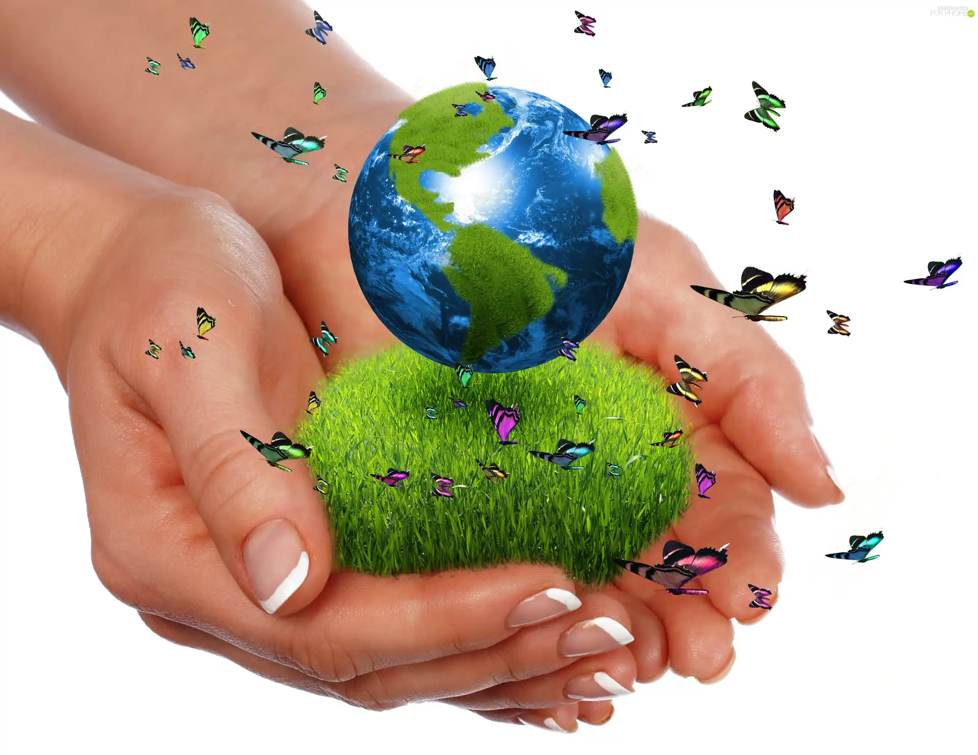 land, hand, Planet