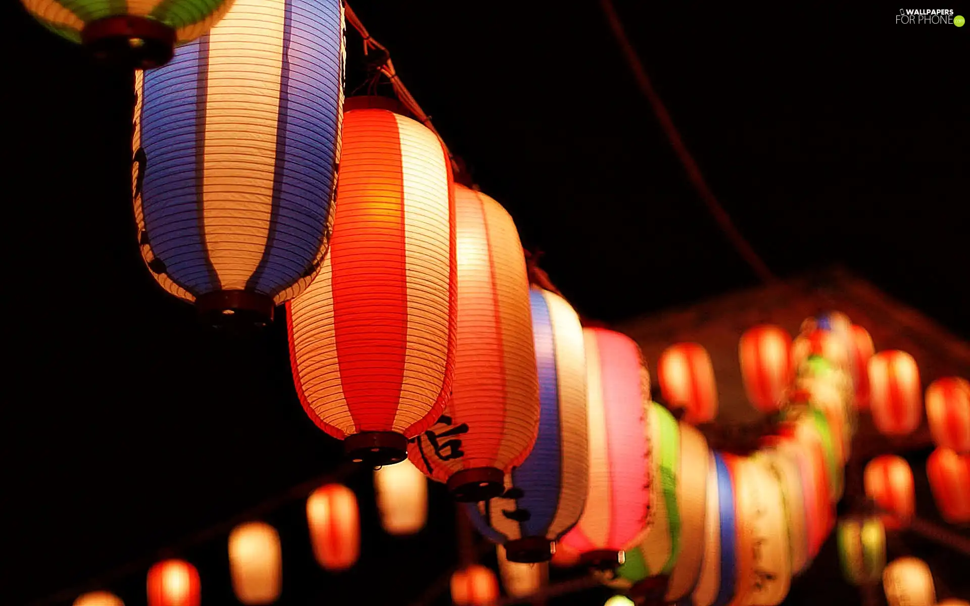 Lanterns, color, hanging