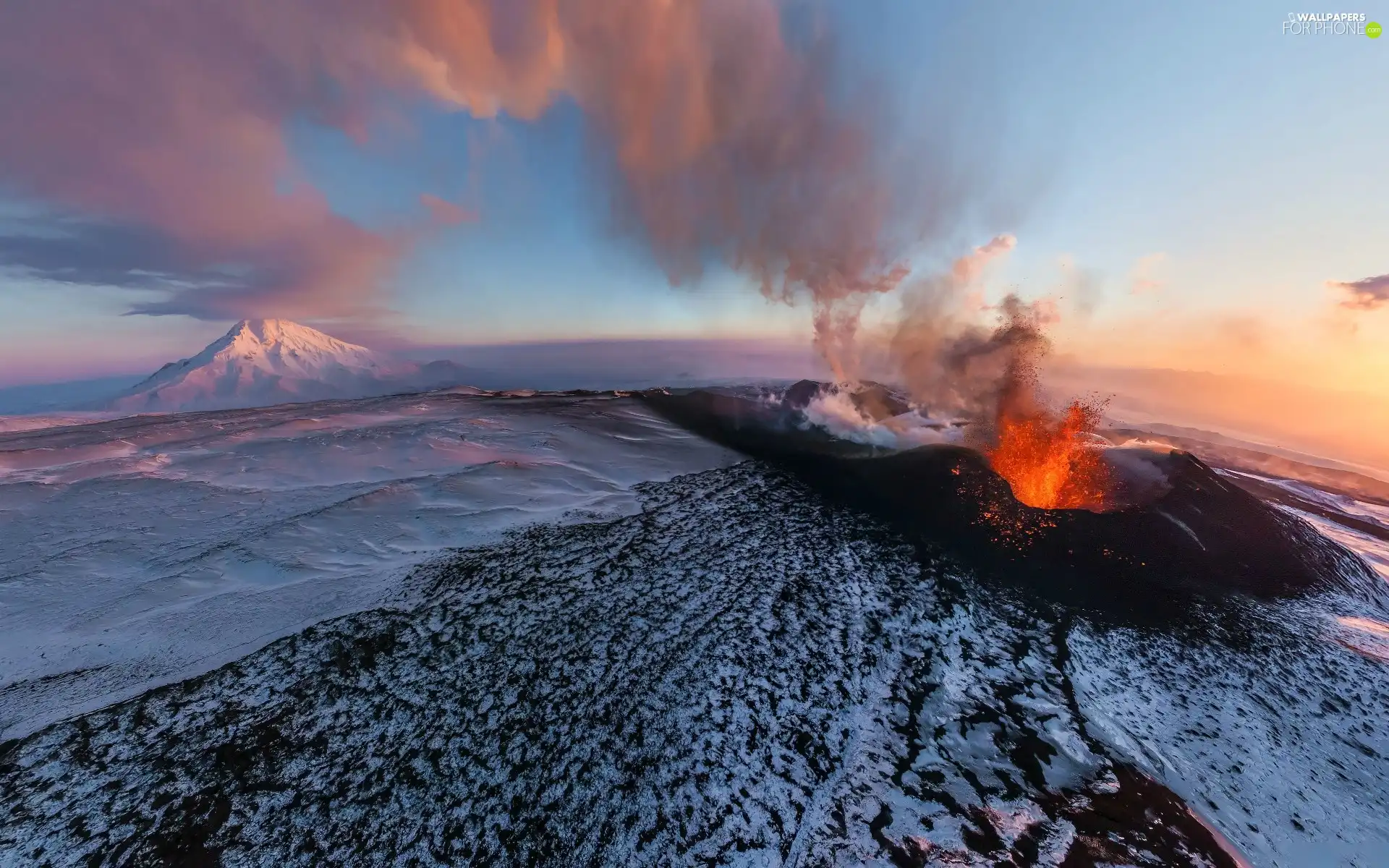 Lava, volcano, smoke