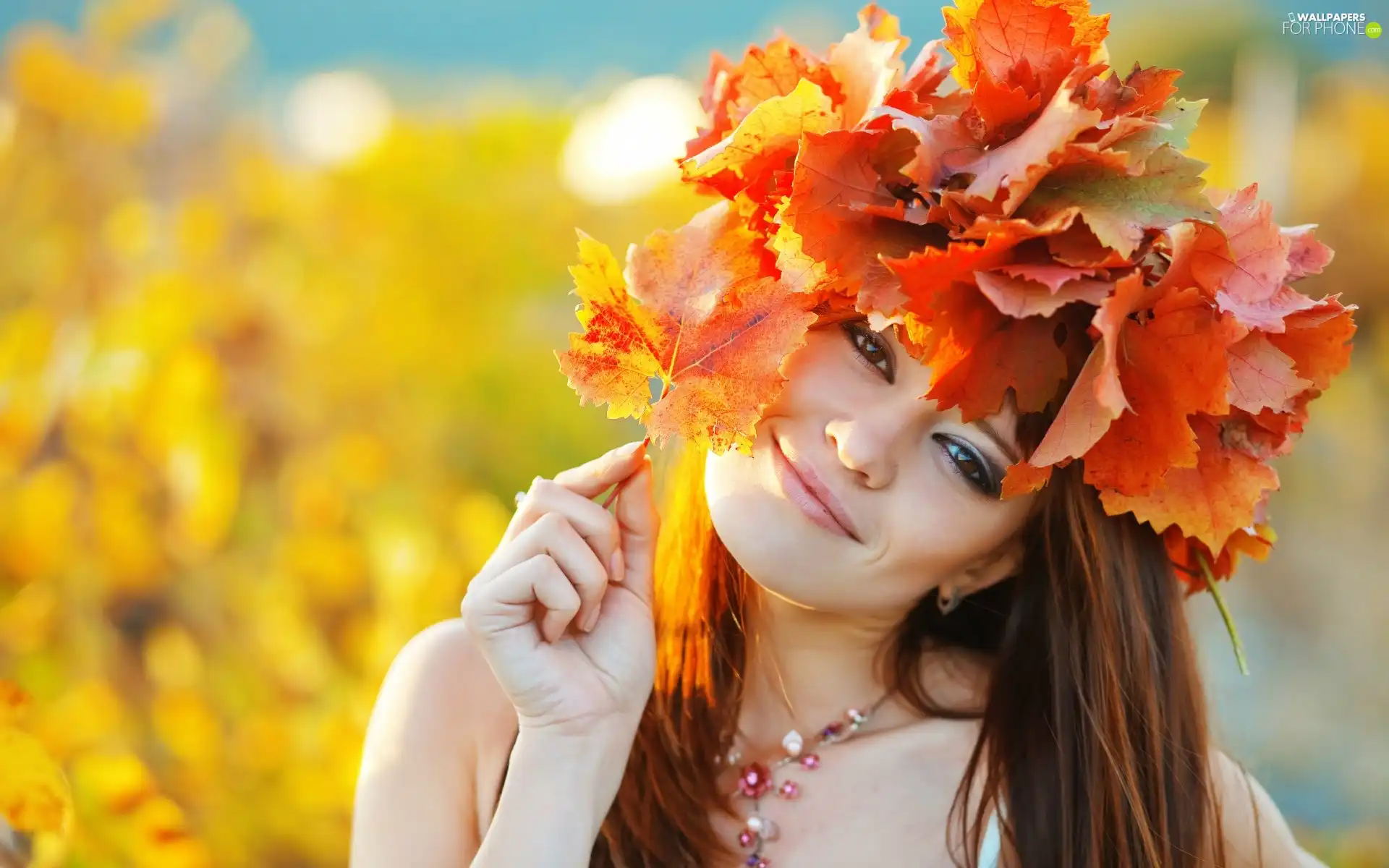 Leaf, autumn, Women