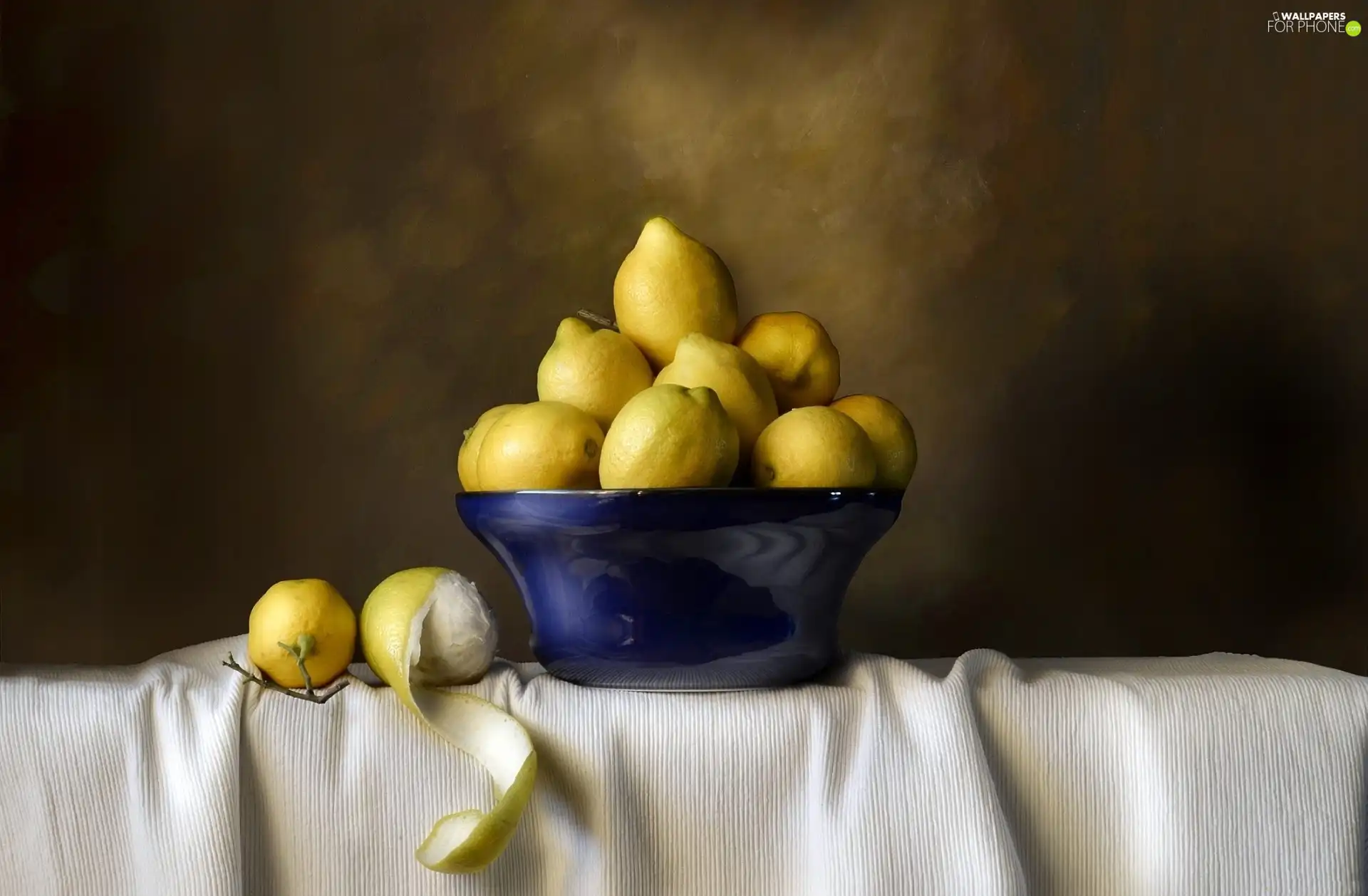 lemons, Blue, bowl