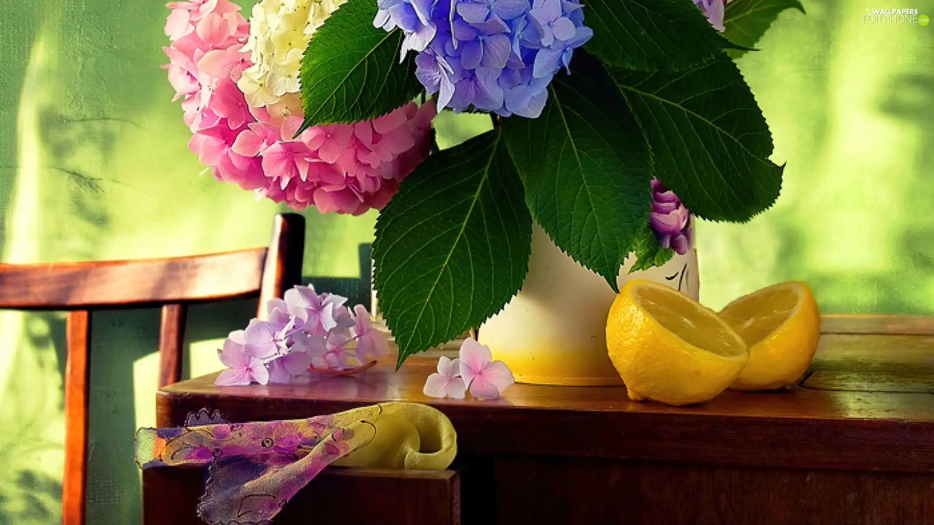 color, flowers, lemons, bouquet