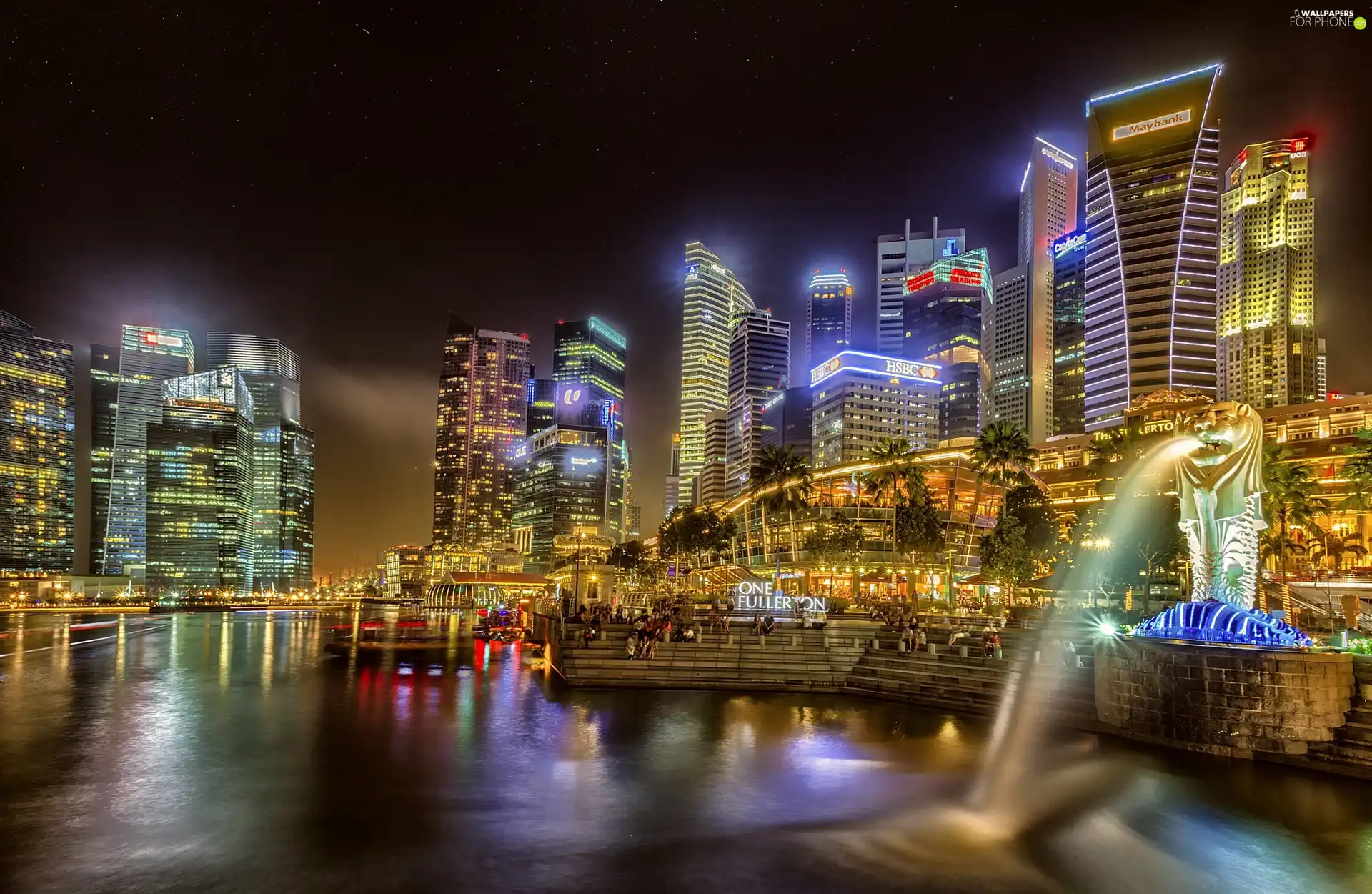 Singapur, Night, light, Town