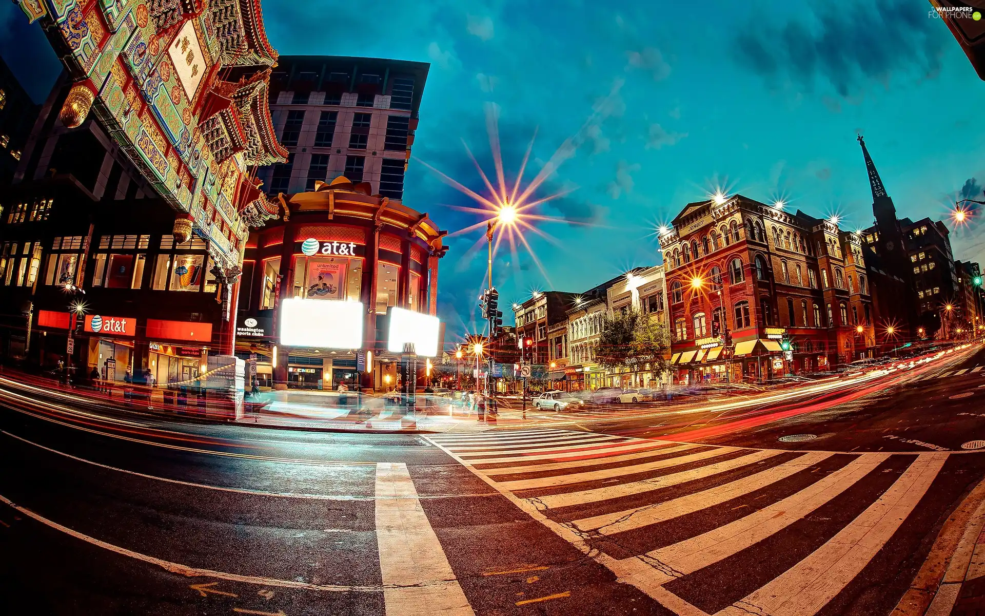 Town, Street, light, Night