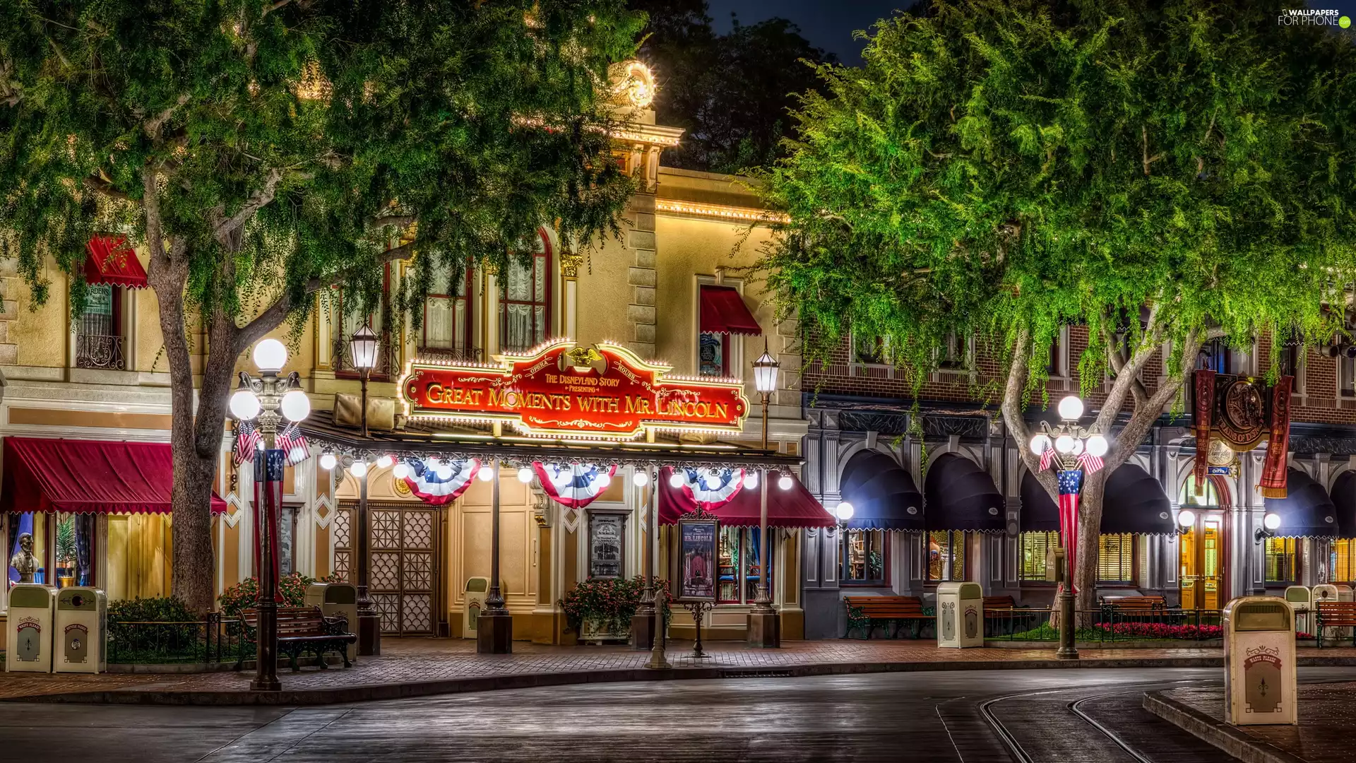 lighting, Amusement Park, California, Street, Disneyland, Anaheim, The United States