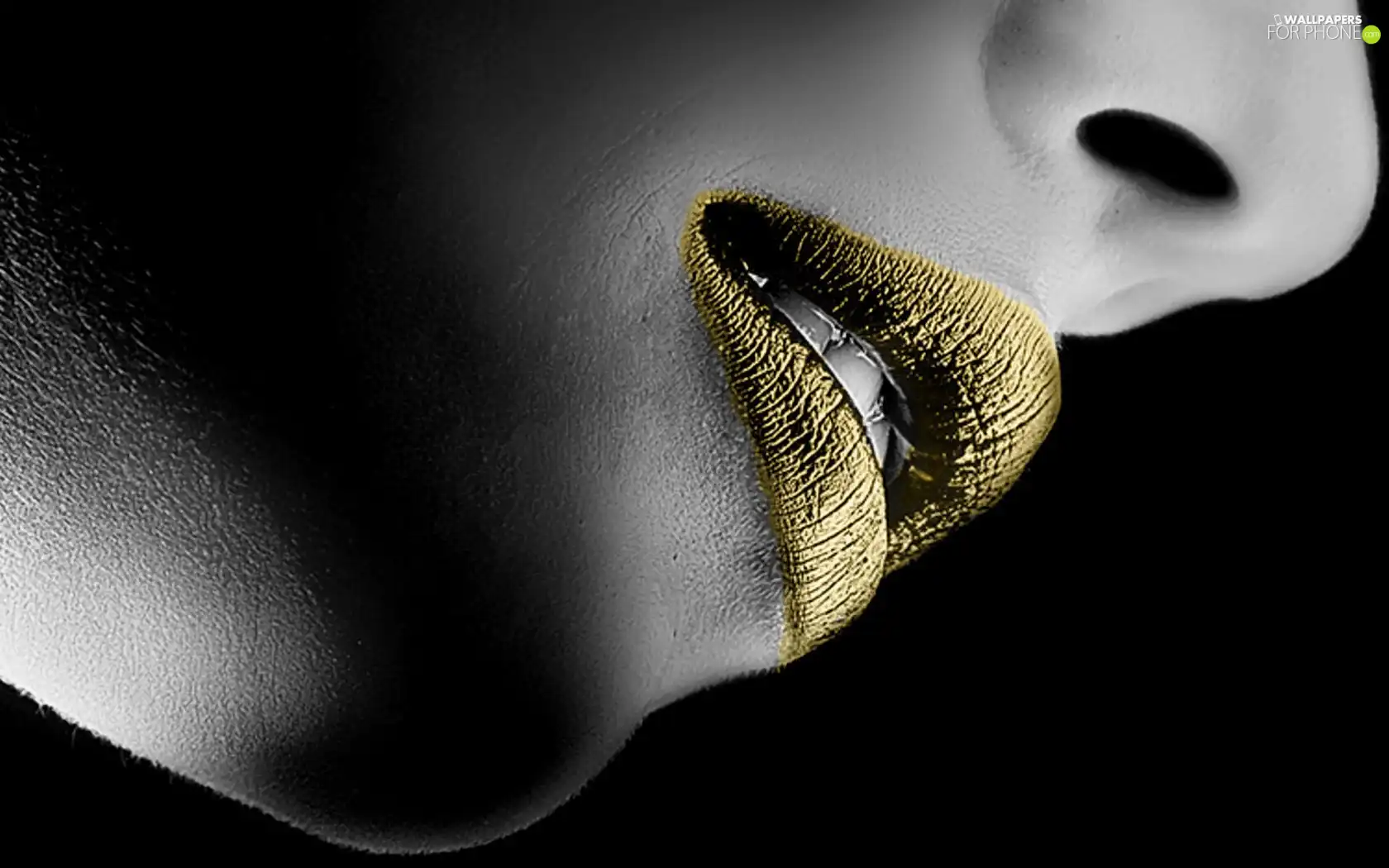 lips, Women, Golden