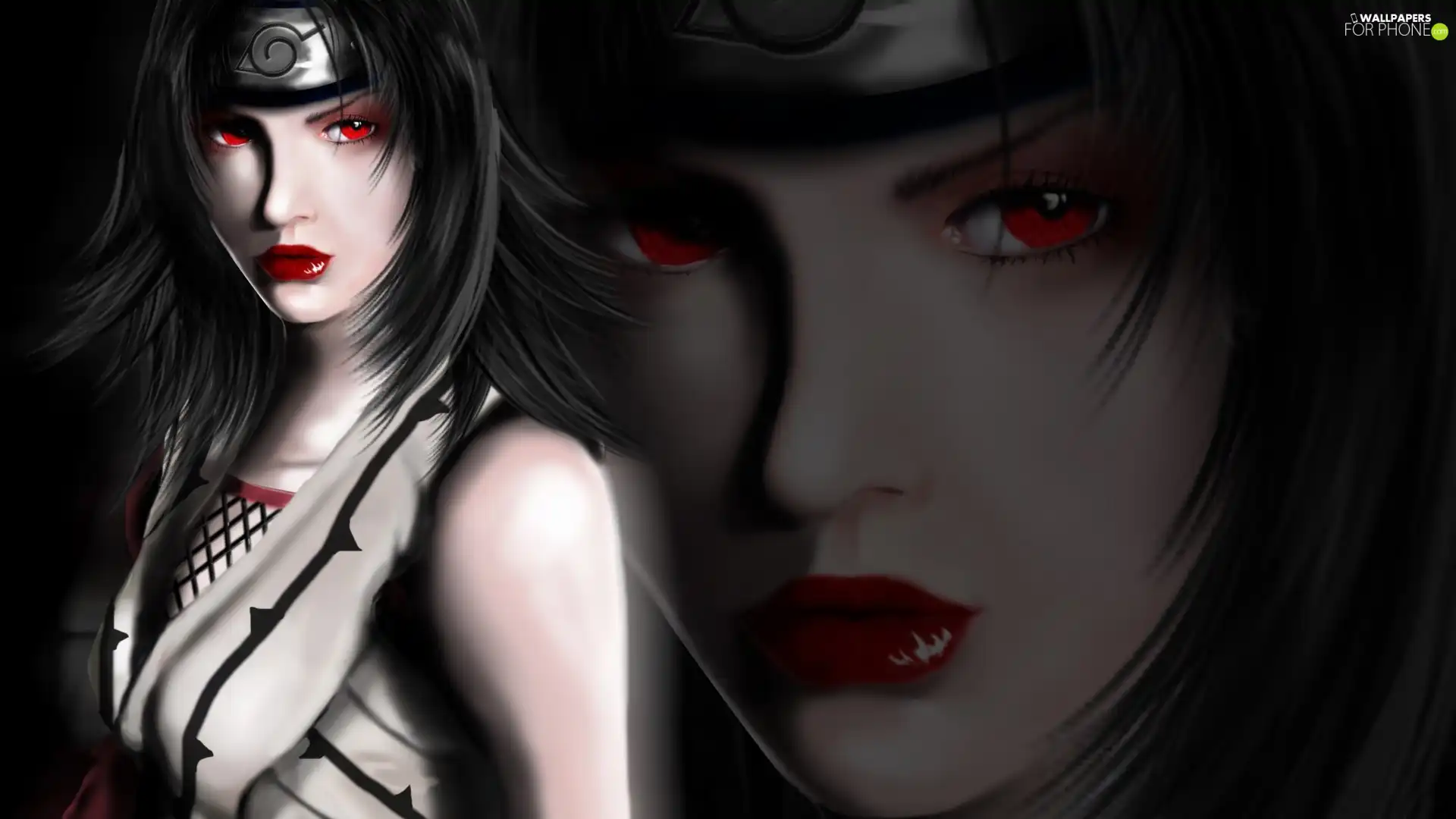 lips, Naruto, Red, Eyes, Women