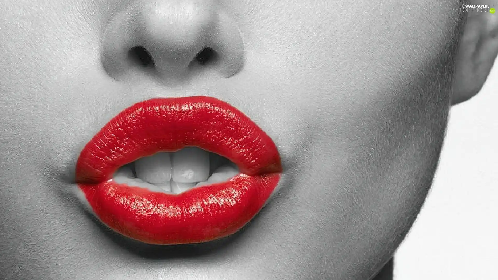Women, Red, lips, passionate
