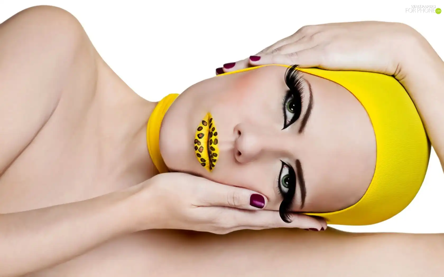 lips, Women, Yellow