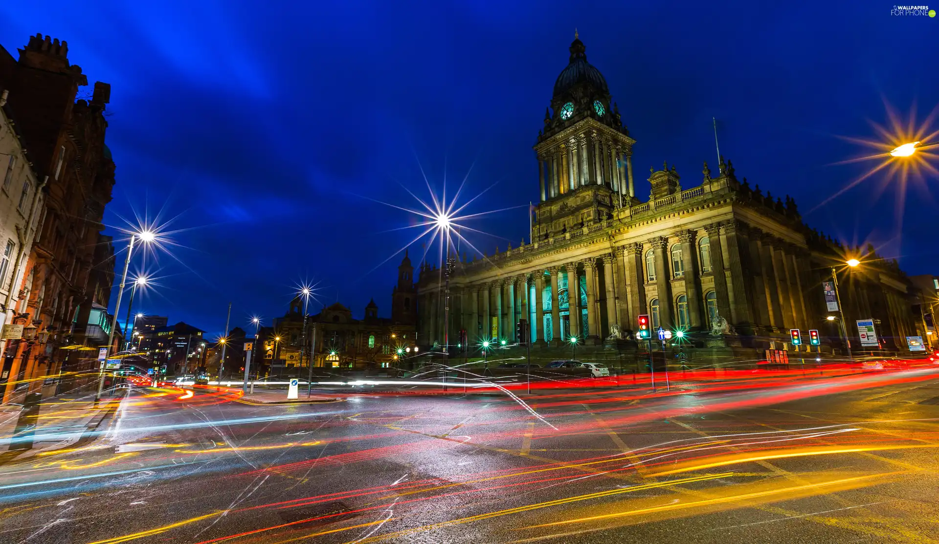 London, England, Night, buildings, Town
