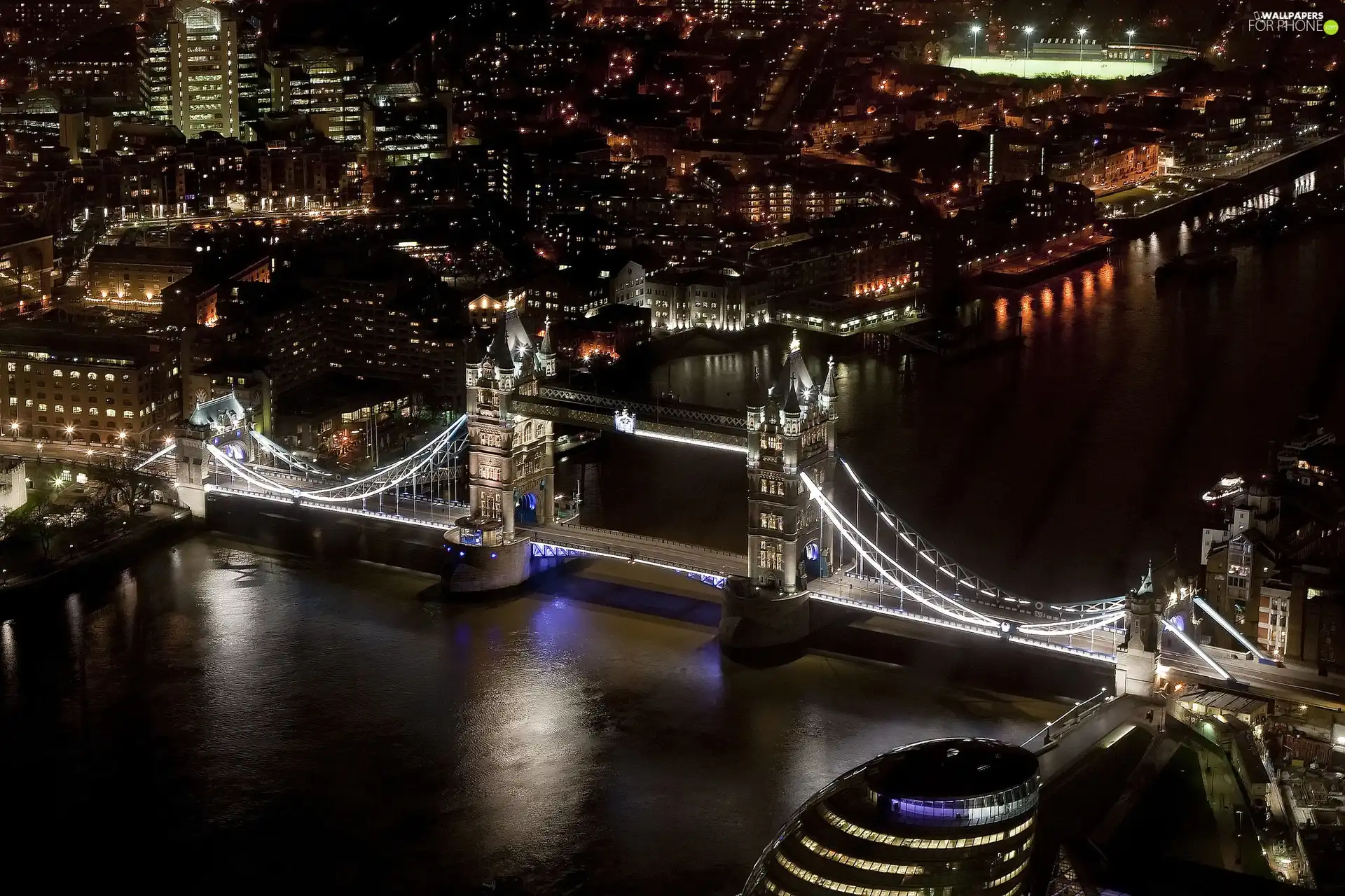 Floodlit, Tower Bridge, London, bridge