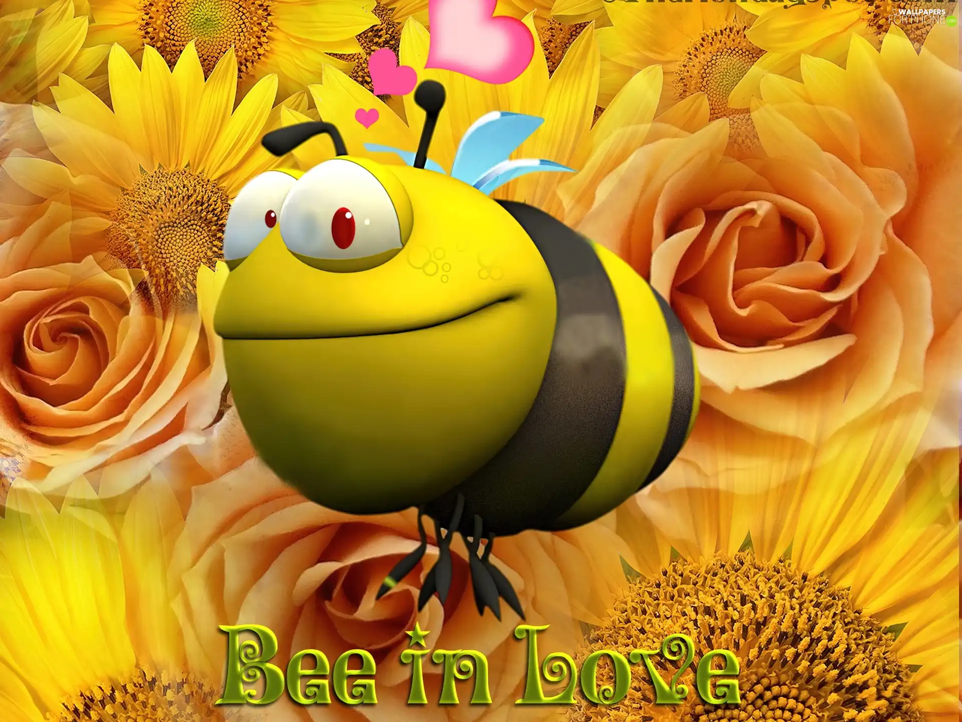 LOVE, Flowers, Bee
