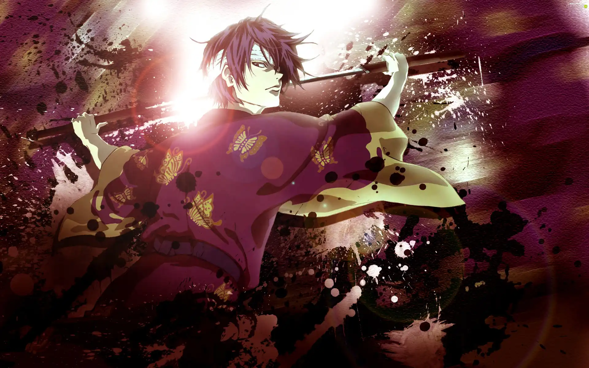 Gintama, sword, Maga Anime, samurai