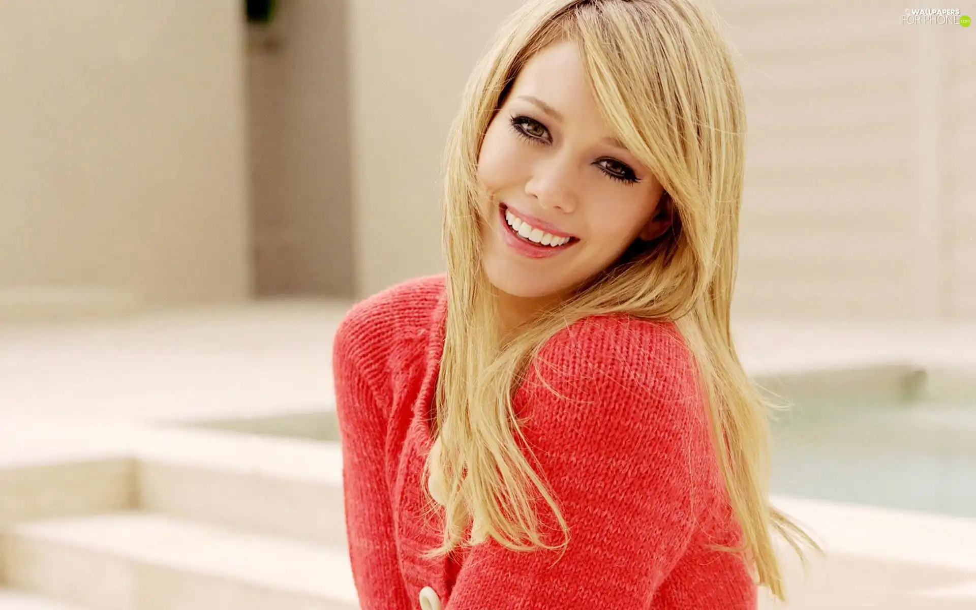 make-up, Hilary Duff, Blonde, Smile, Women