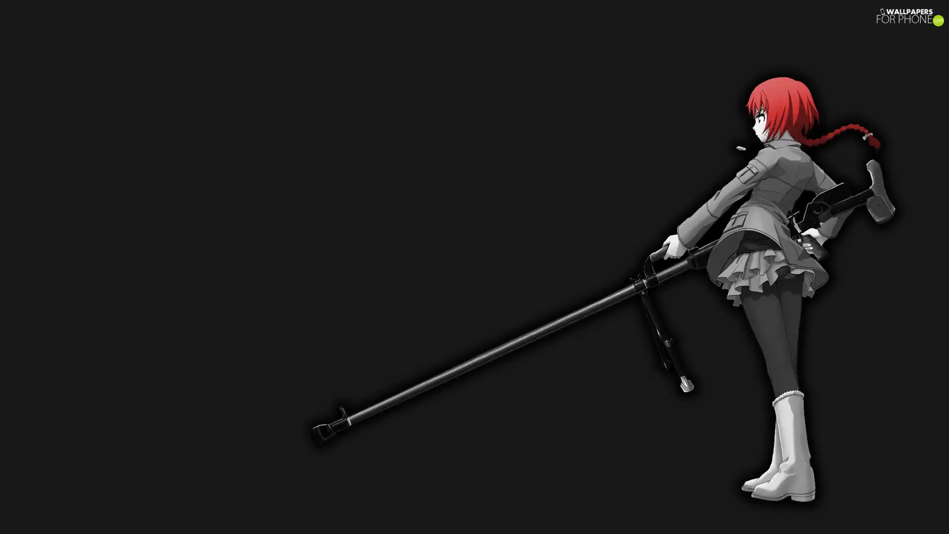 Manga, girl, gun