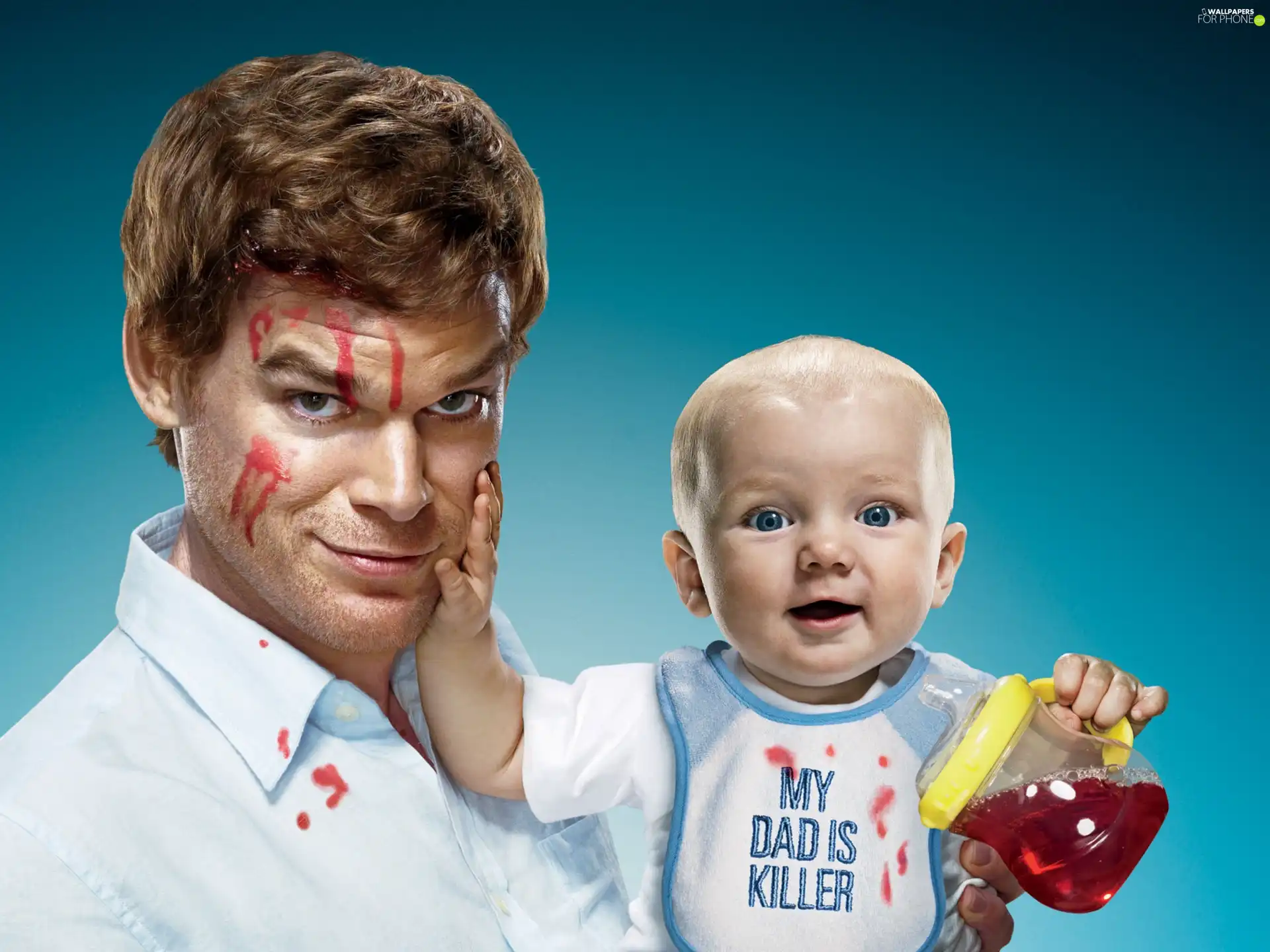 a man, Cup, Michael C. Hall, Kid For phone wallpapers 2592x1944