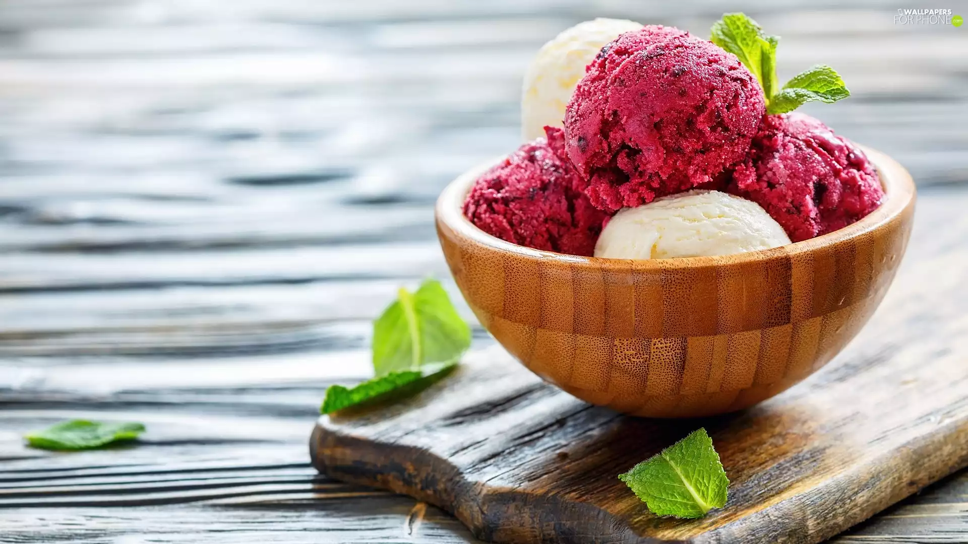 bowl, board, Knobs, mint, ice cream