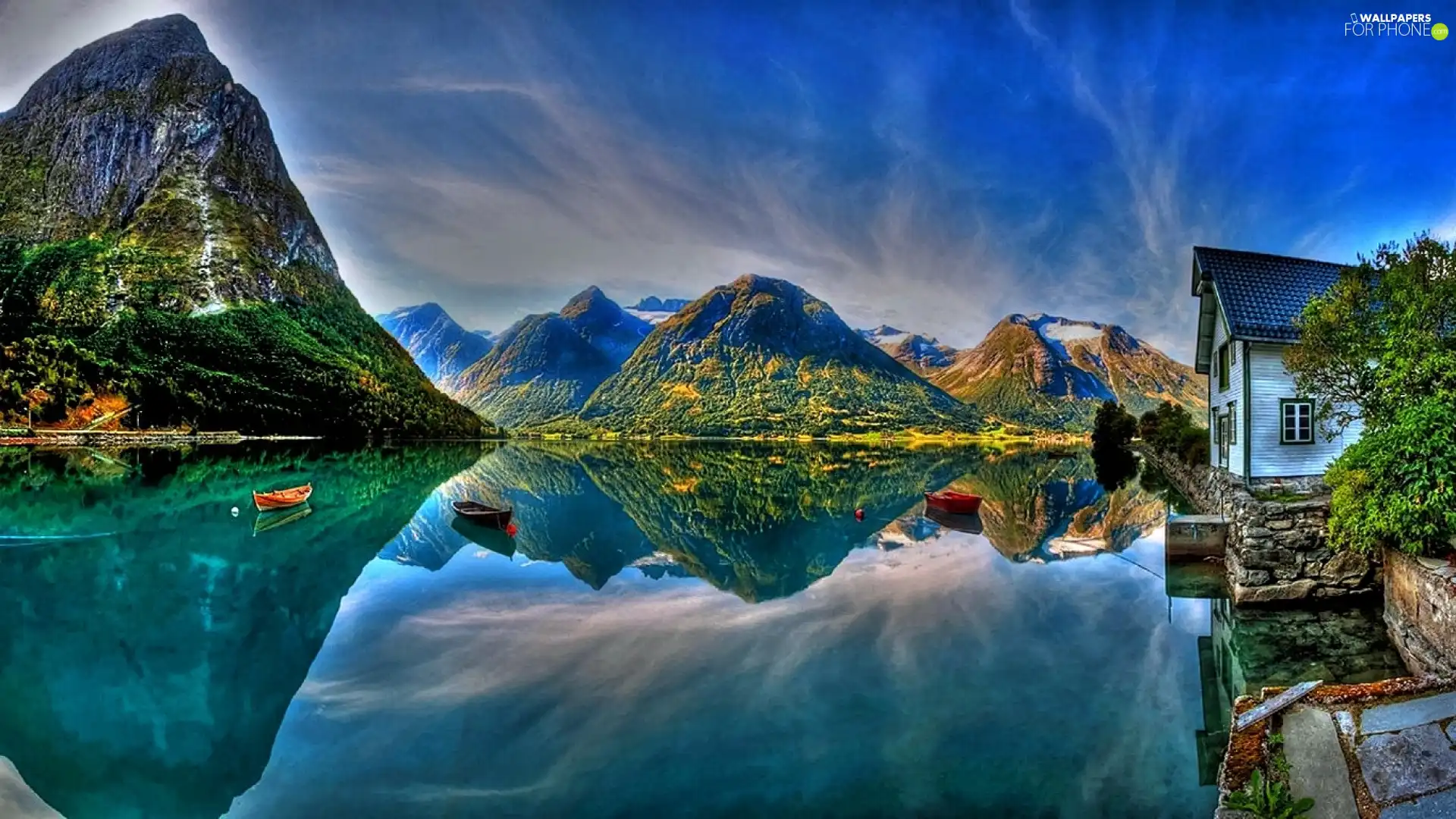 Mountains, reflection, Mirror, lake