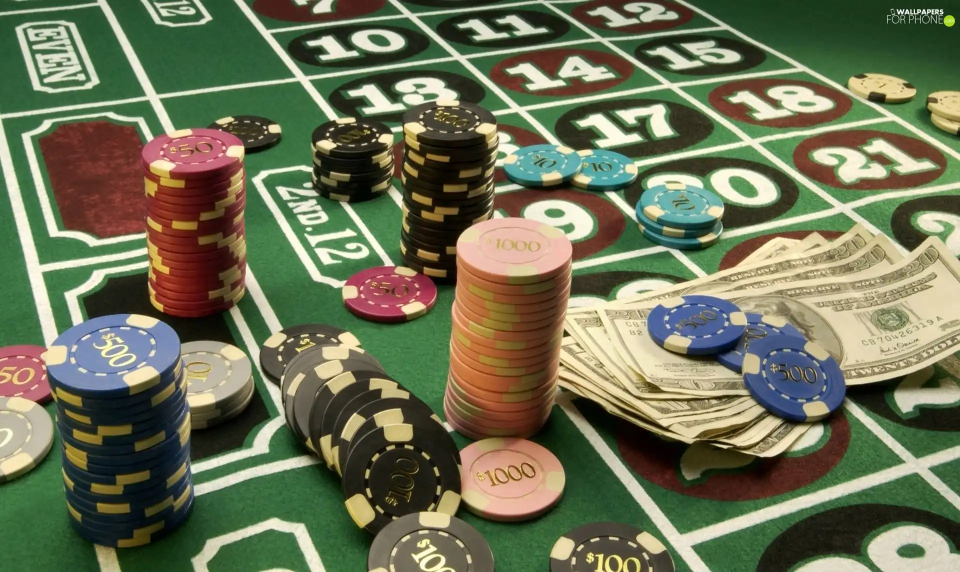 Counters, money