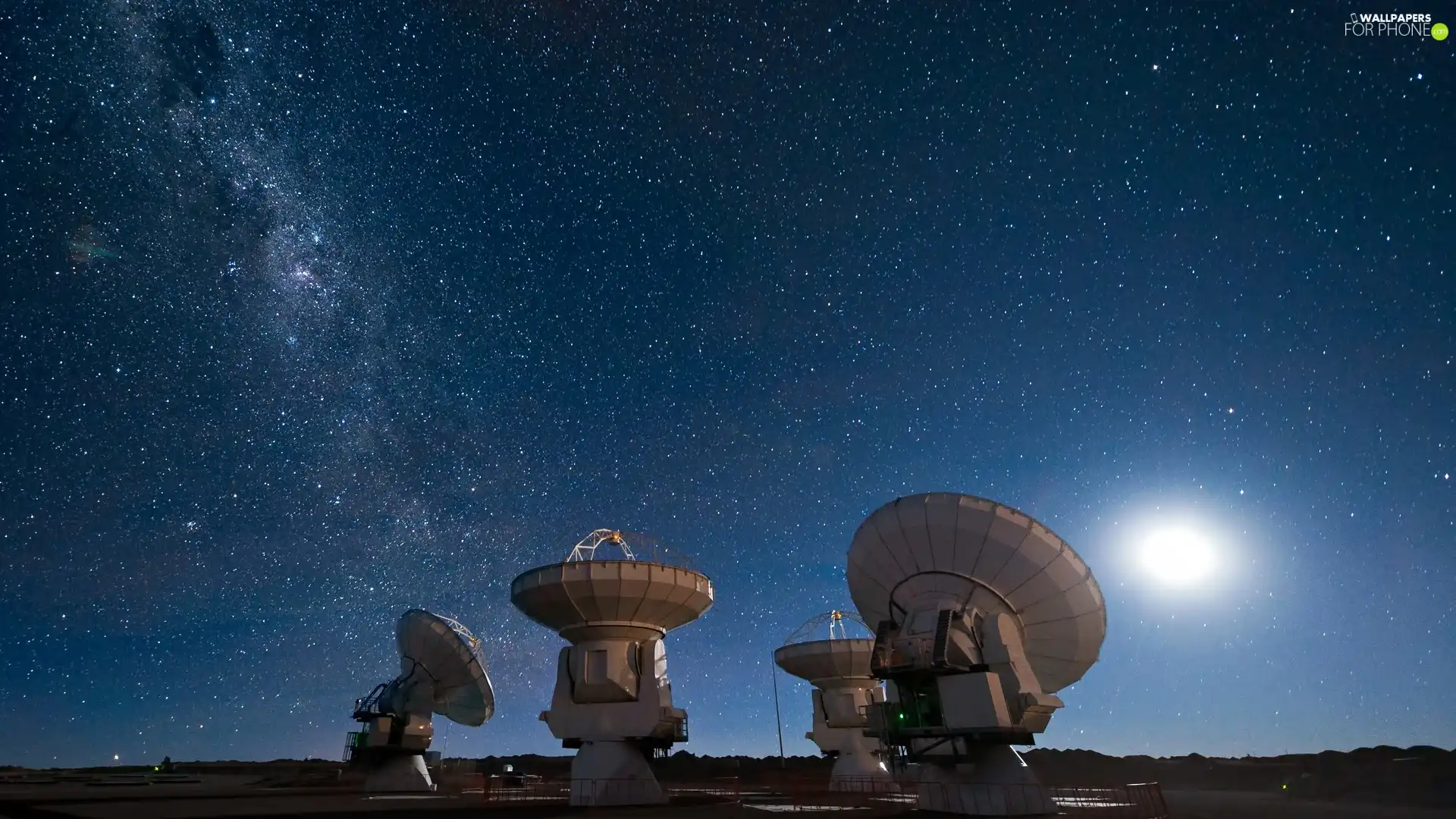 moon, Telescopes, Sky, star, Star way