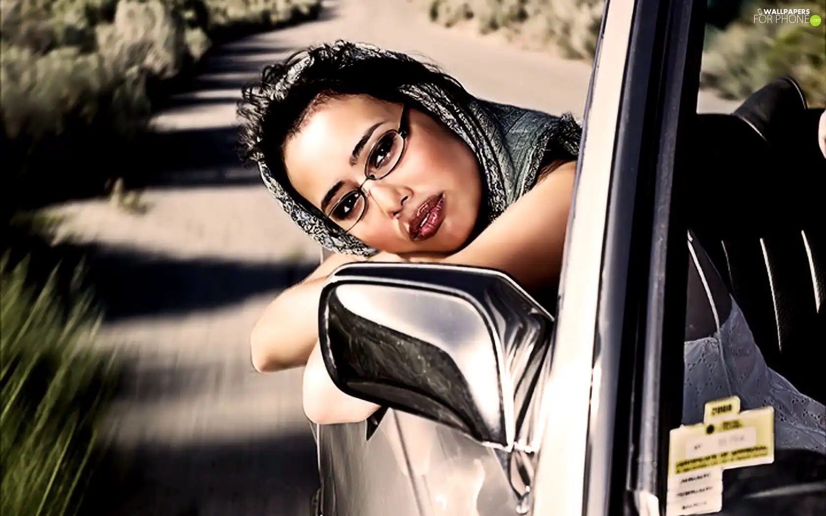 Glasses, Women, motor car