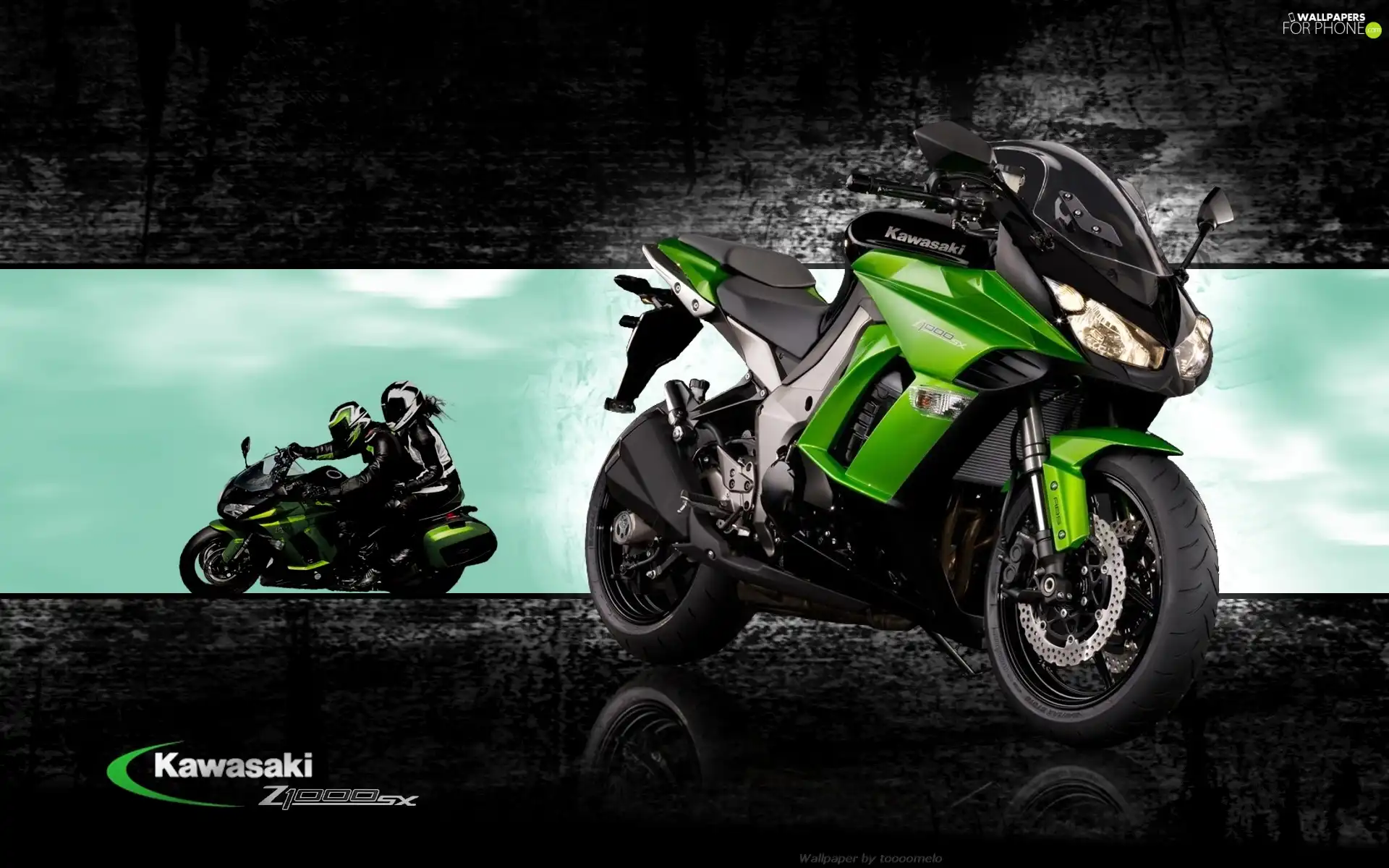 Kawasaki Z 1000 SX, motor-bike, motorcyclists, Green