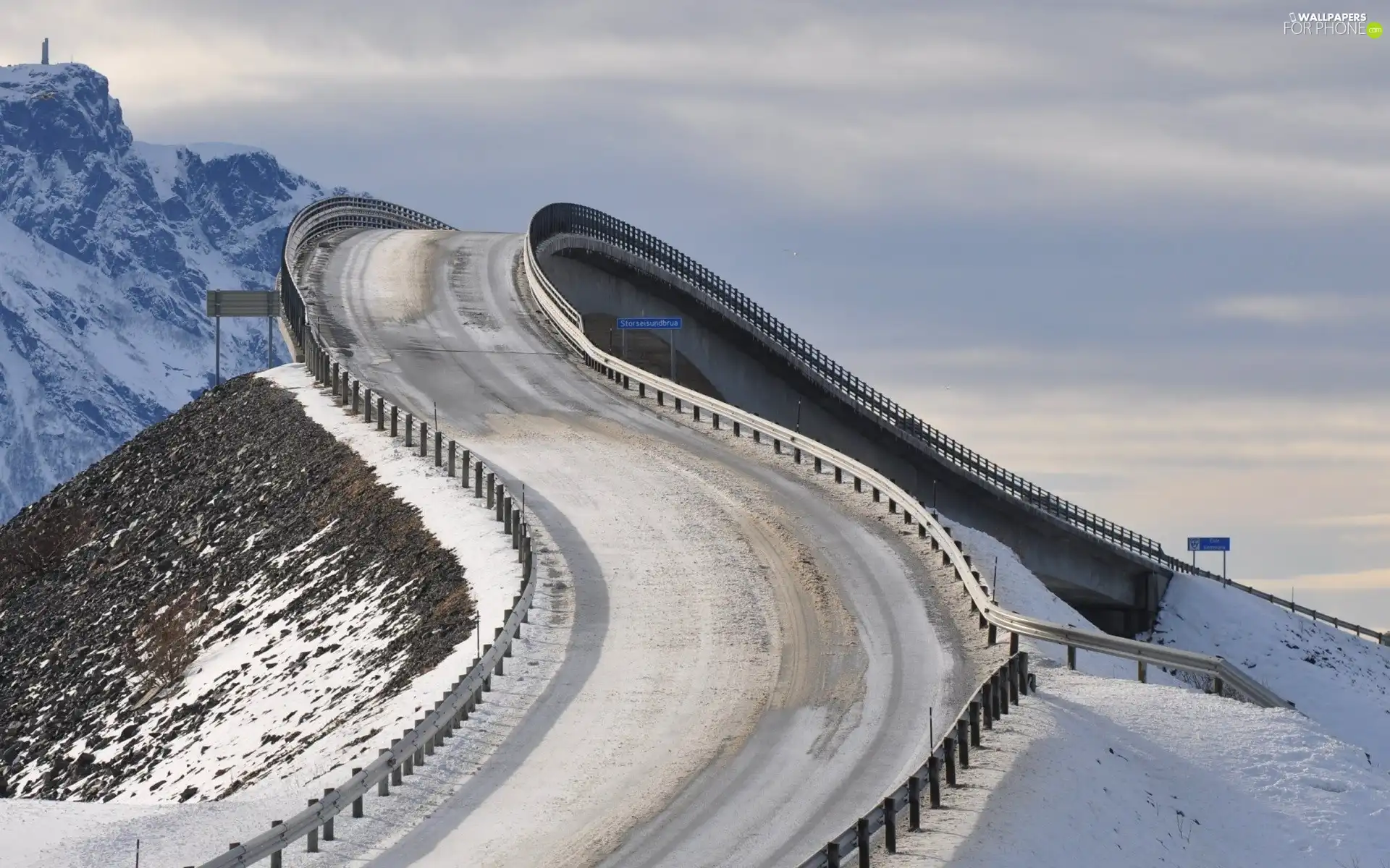 driveway, Way, Mountains, winding