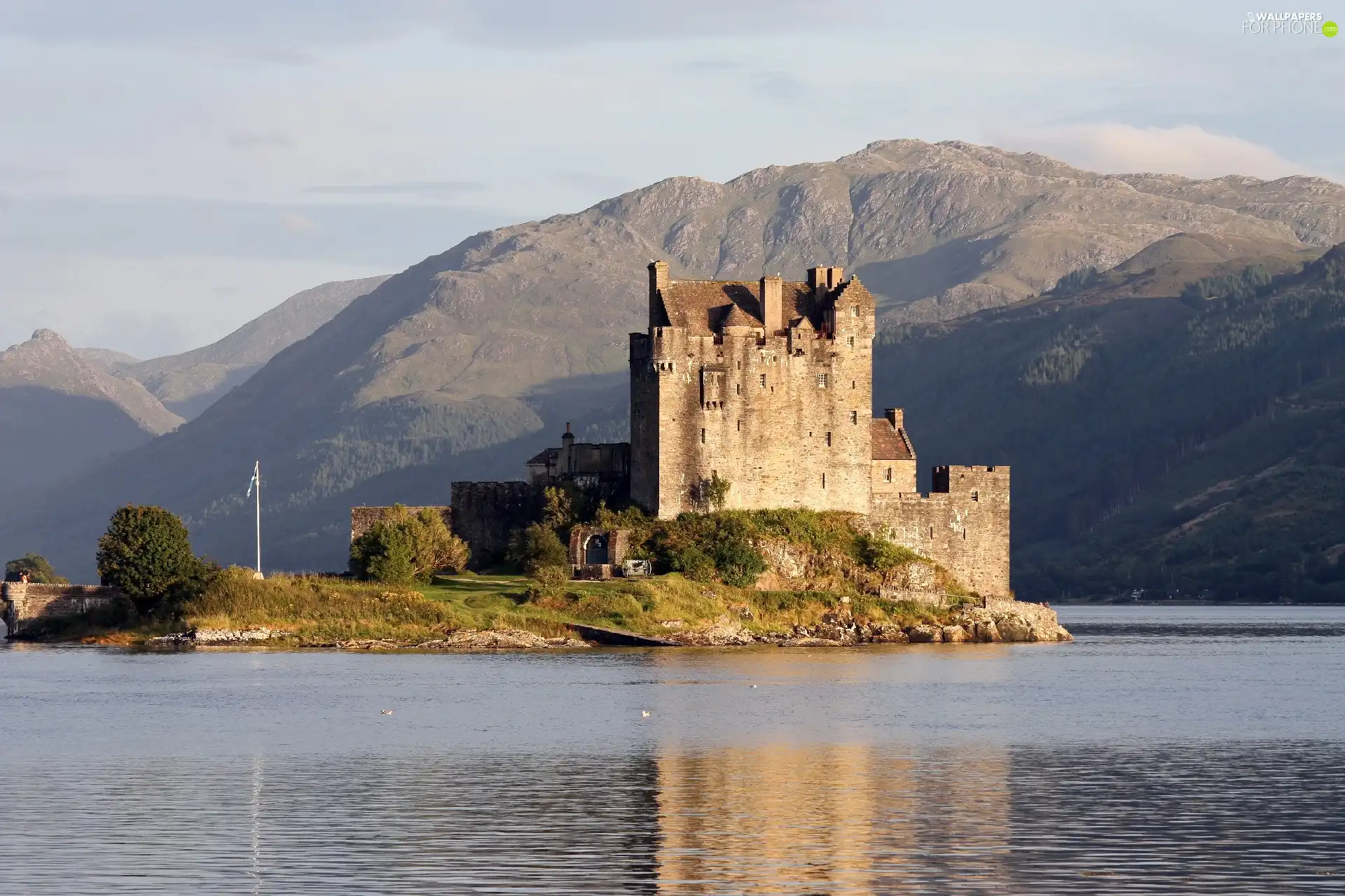 Scotland, water, Mountains, Eilean Donan