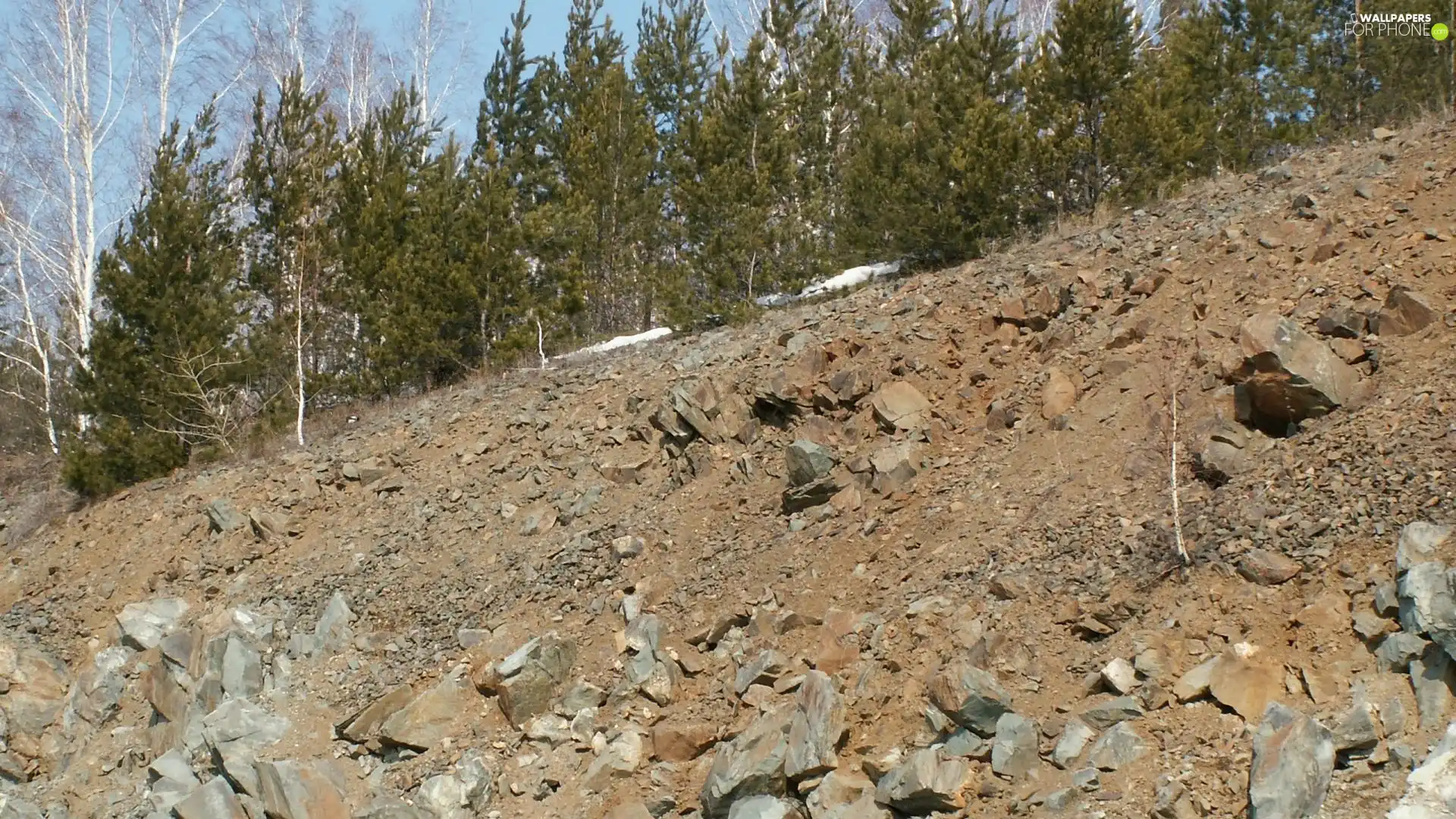 Stones, Hill-side, Mountains